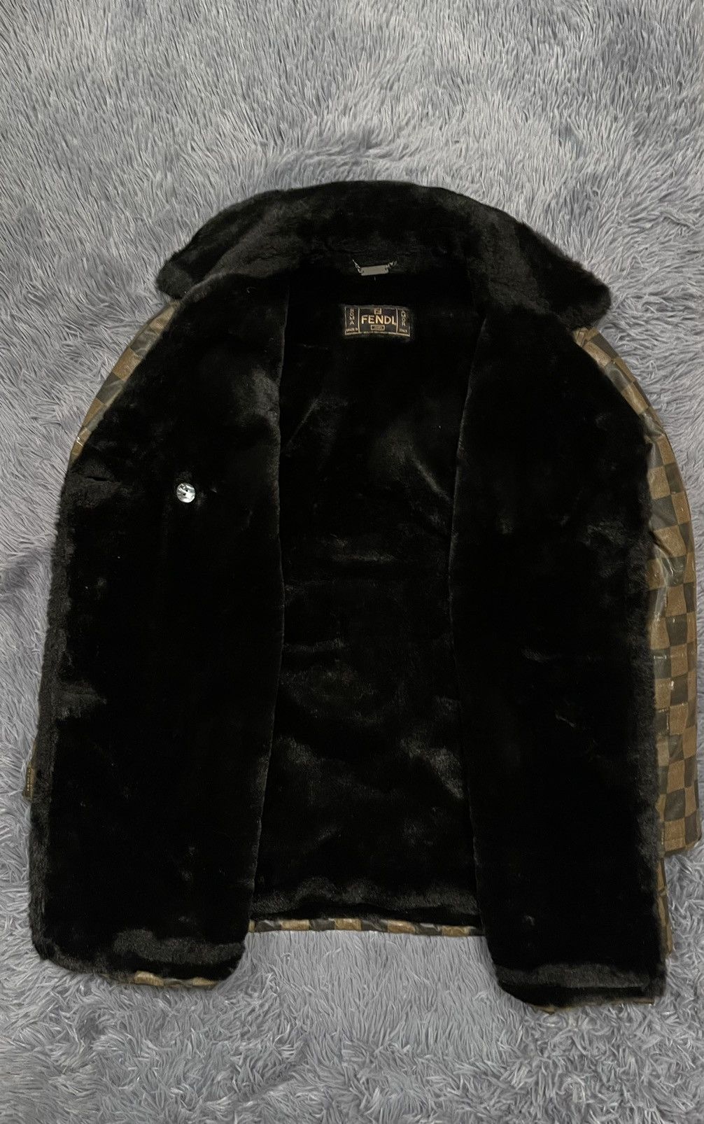 Fendi × Vintage Fendi vintage monogram multilogo fur coat Size L / US 10 / IT 46 - 14 Thumbnail