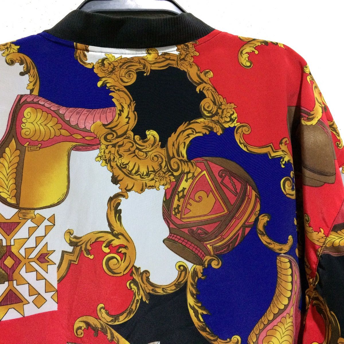 Vintage 70's Baroque Retro Silk Satin Notations Bomber Guetamala Size US L / EU 52-54 / 3 - 5 Thumbnail