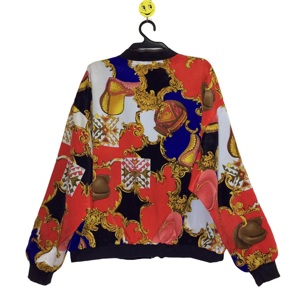 Vintage 70's Baroque Retro Silk Satin Notations Bomber Guetamala Size US L / EU 52-54 / 3 - 4 Thumbnail