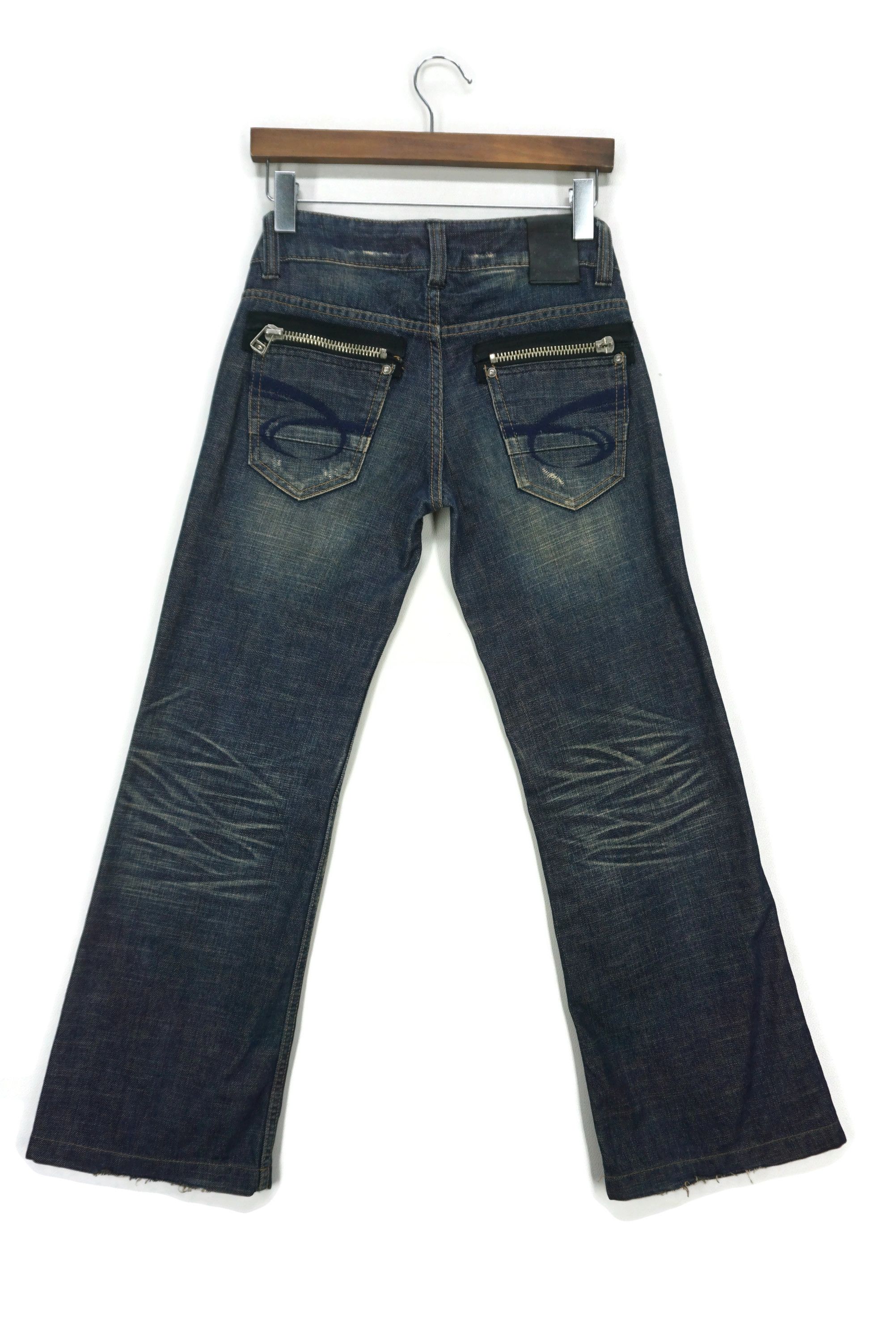image of Rockers x Rodeo Red Pepper Bootcut Dungarees Flare Embroidered Tapered in Blue, Women's (Size 26)