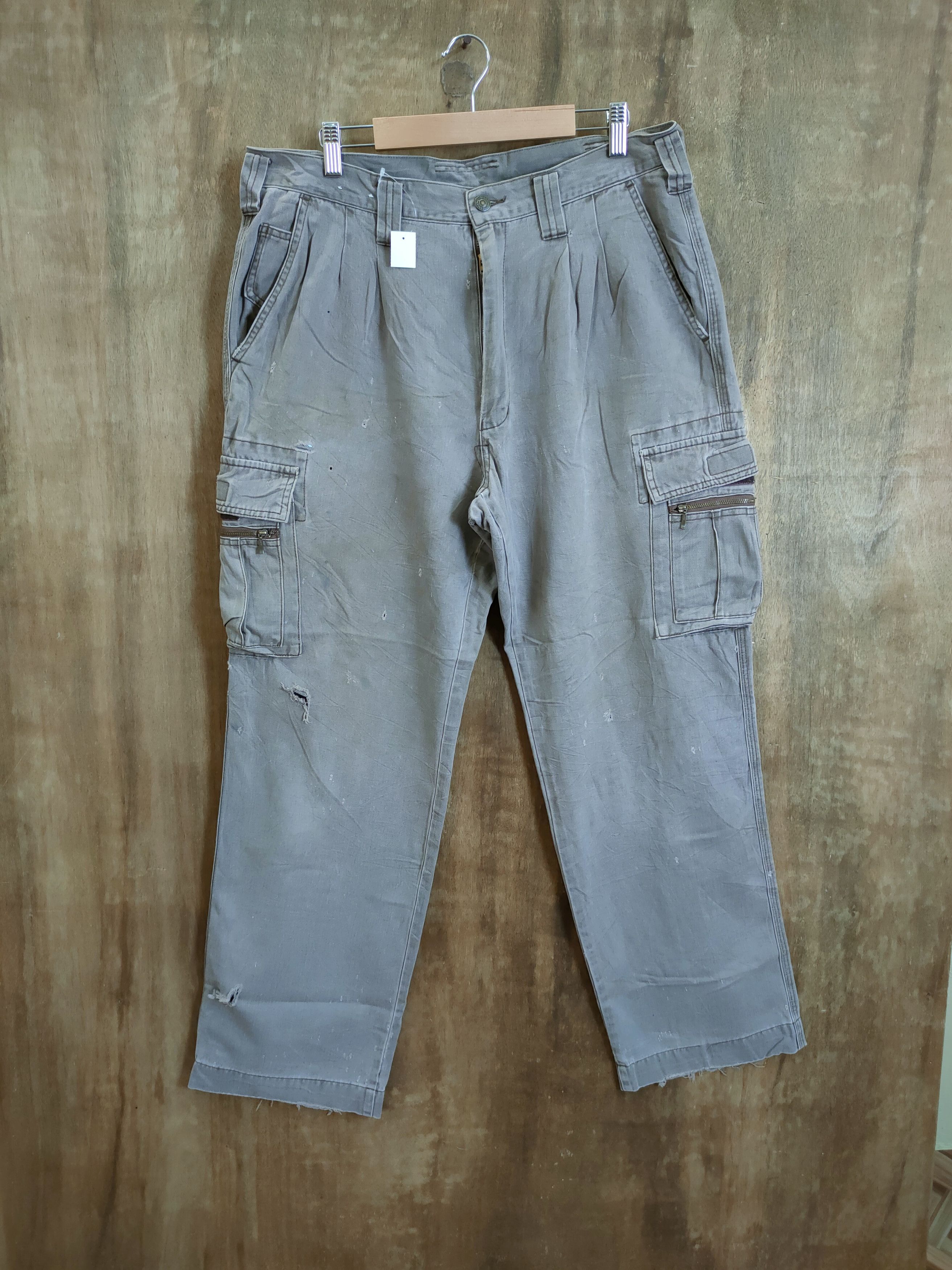 Japanese Brand DLL gran cisco vintage thrashed cargo pants #46-360 Size US 35 - 1 Thumbnail