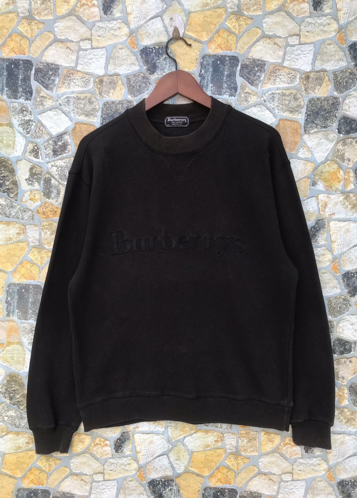 Burberry Vintage Burberry Big Logo Embroidery Sweatshirt Made In Usa Size US M / EU 48-50 / 2 - 1 Thumbnail