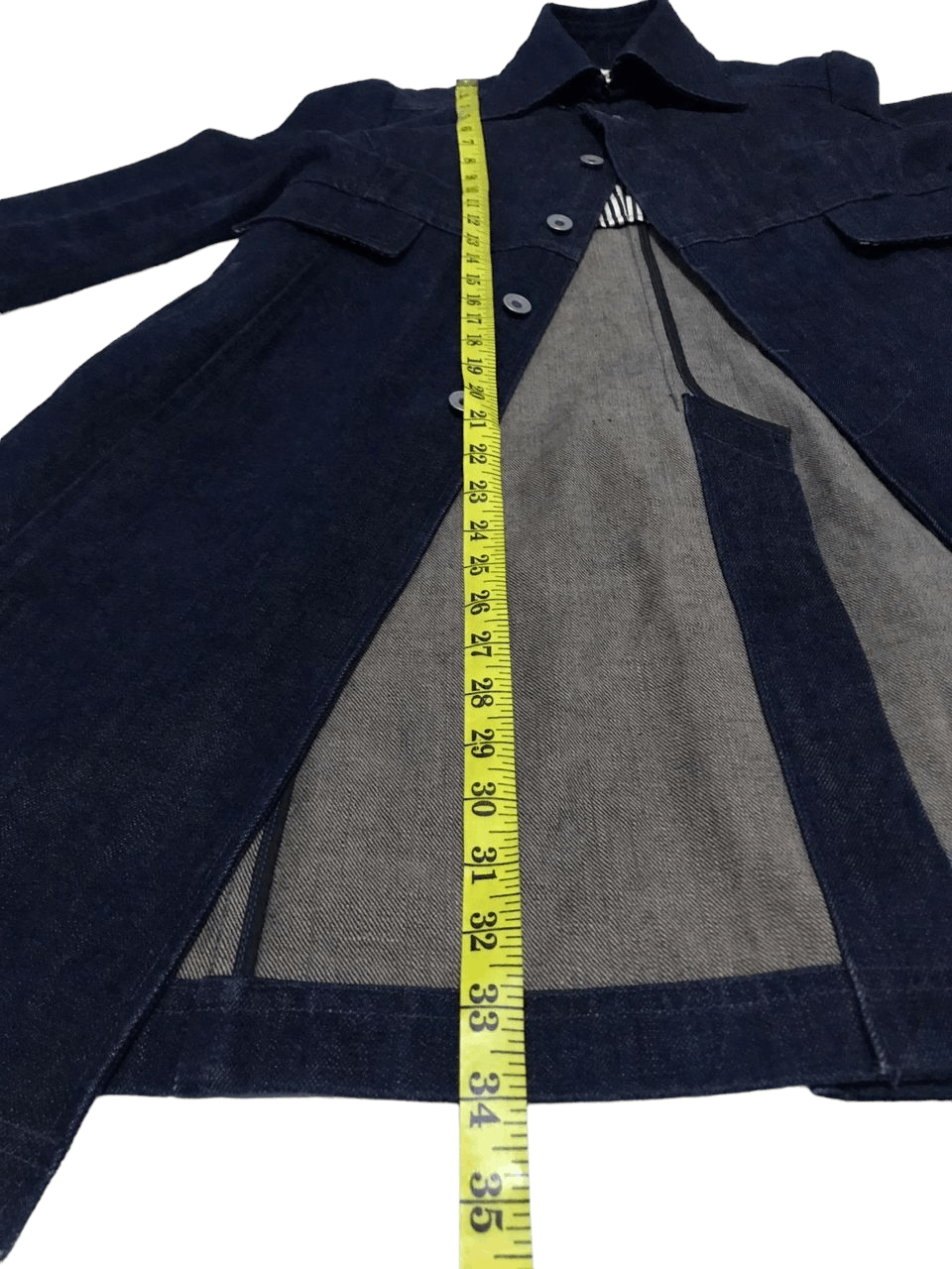 Japanese Brand × iO Rare Input Output(iO)Ladies Long Denim Jacket Size M / US 6-8 / IT 42-44 - 14 Thumbnail