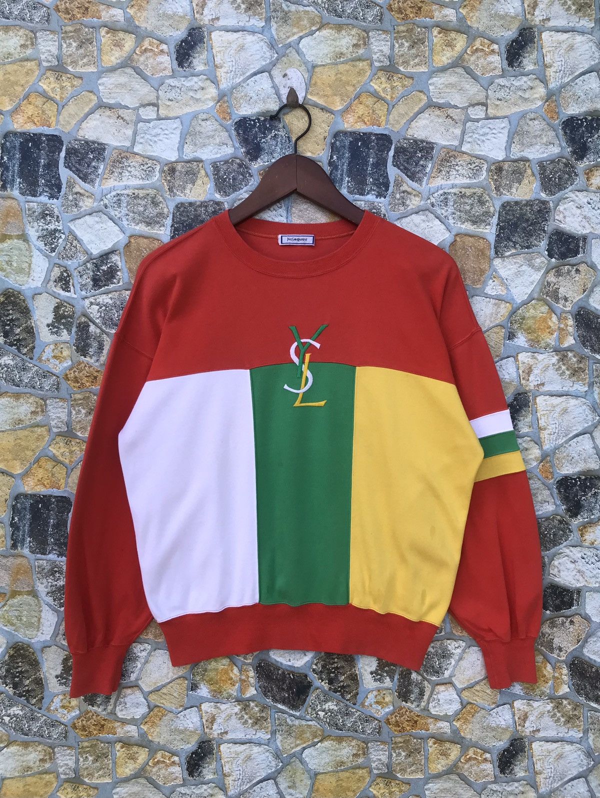 Yves Saint Laurent Yves Saint Laurent YSL Sweatshirt – 90s Colorblock Crewneck Size US M / EU 48-50 / 2 - 1 Thumbnail