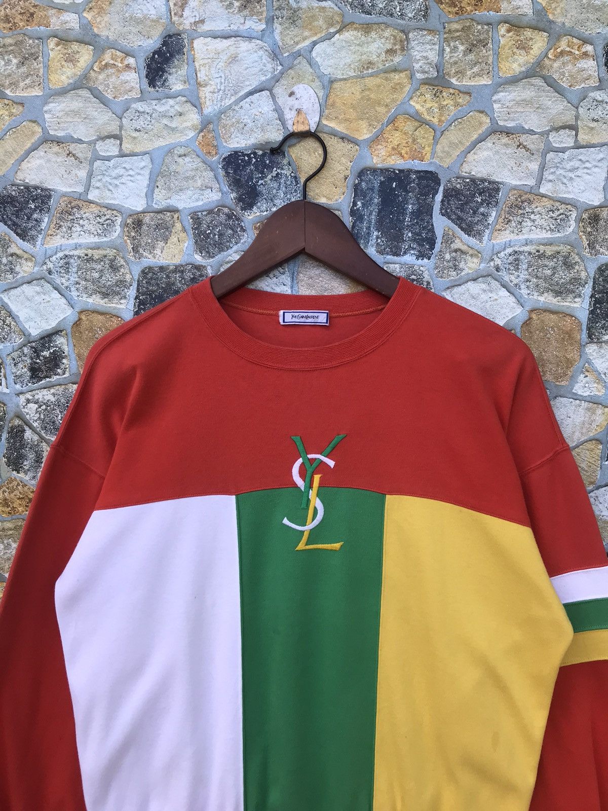 Yves Saint Laurent Yves Saint Laurent YSL Sweatshirt – 90s Colorblock Crewneck Size US M / EU 48-50 / 2 - 4 Thumbnail