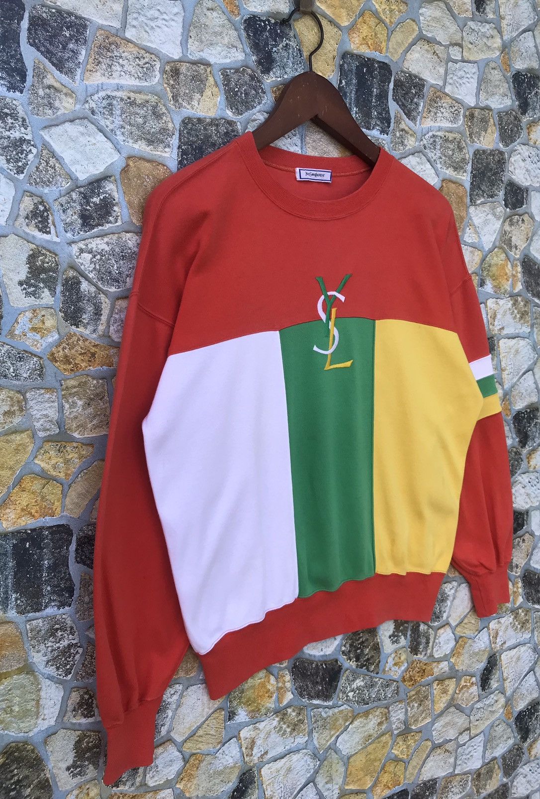 Yves Saint Laurent Yves Saint Laurent YSL Sweatshirt – 90s Colorblock Crewneck Size US M / EU 48-50 / 2 - 5 Thumbnail