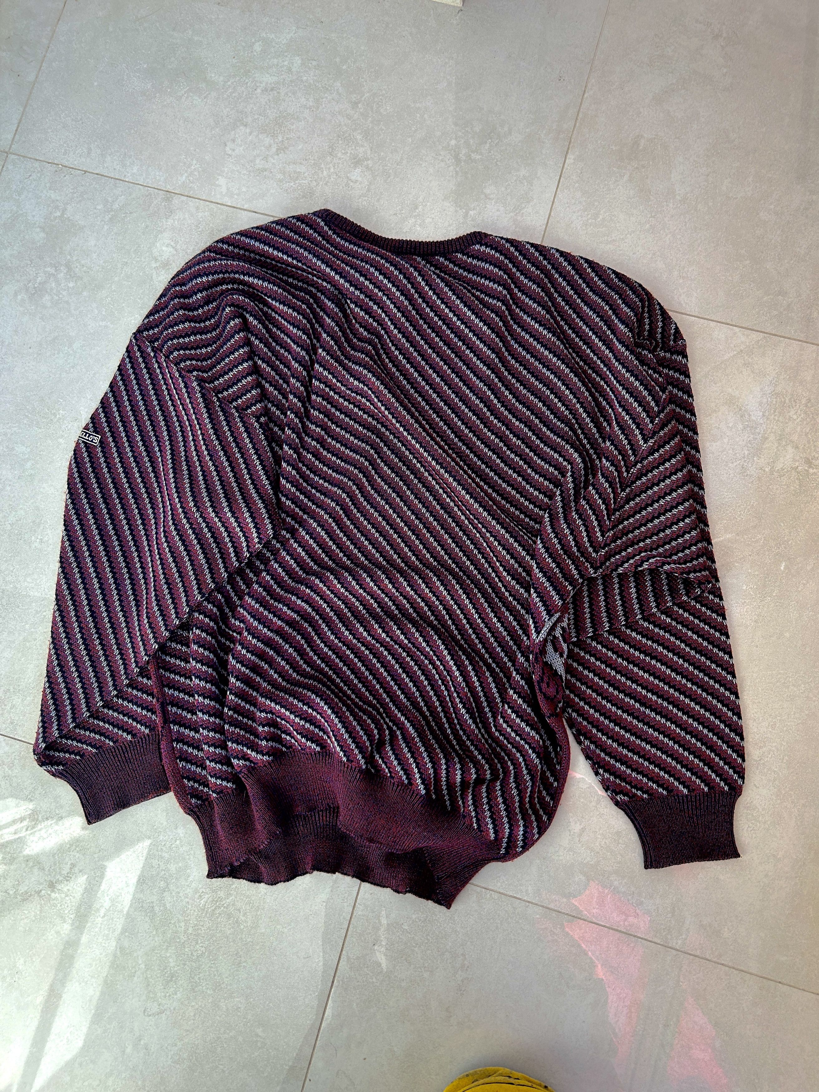 Japanese Brand Vintage Pattern Knit Sweater Abstract Burgundy Y2K Cozy Fit Size US L / EU 52-54 / 3 - 4 Thumbnail