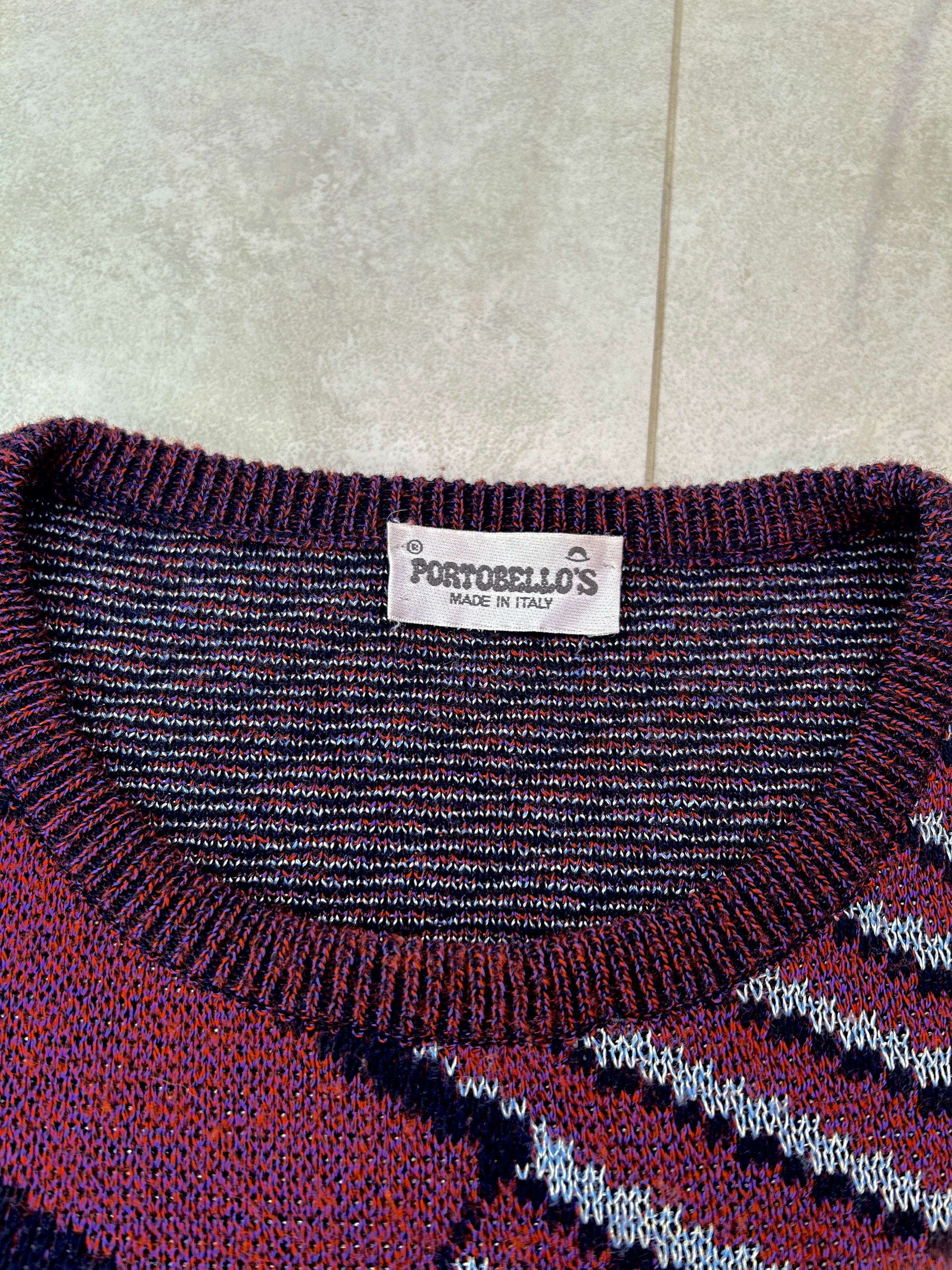 Japanese Brand Vintage Pattern Knit Sweater Abstract Burgundy Y2K Cozy Fit Size US L / EU 52-54 / 3 - 5 Thumbnail