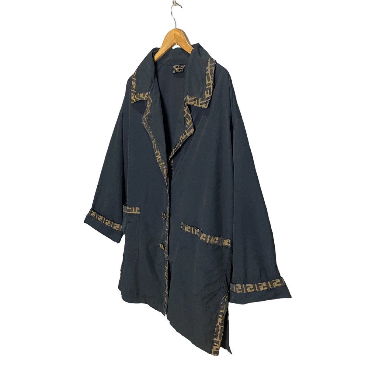 Fendi Fendi Zucca 90s' Trim Cocoon Coat oversize Size ONE SIZE - 4 Thumbnail