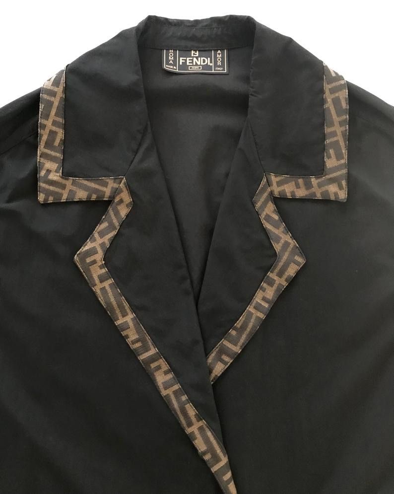 Fendi Fendi Zucca 90s' Trim Cocoon Coat oversize Size ONE SIZE - 12 Thumbnail
