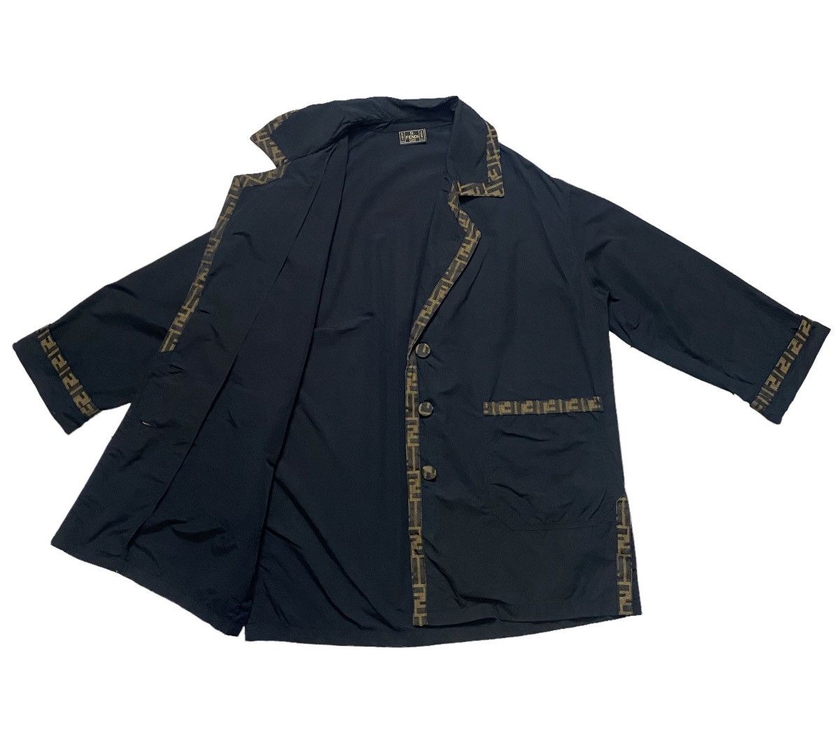 Fendi Fendi Zucca 90s' Trim Cocoon Coat oversize Size ONE SIZE - 6 Thumbnail