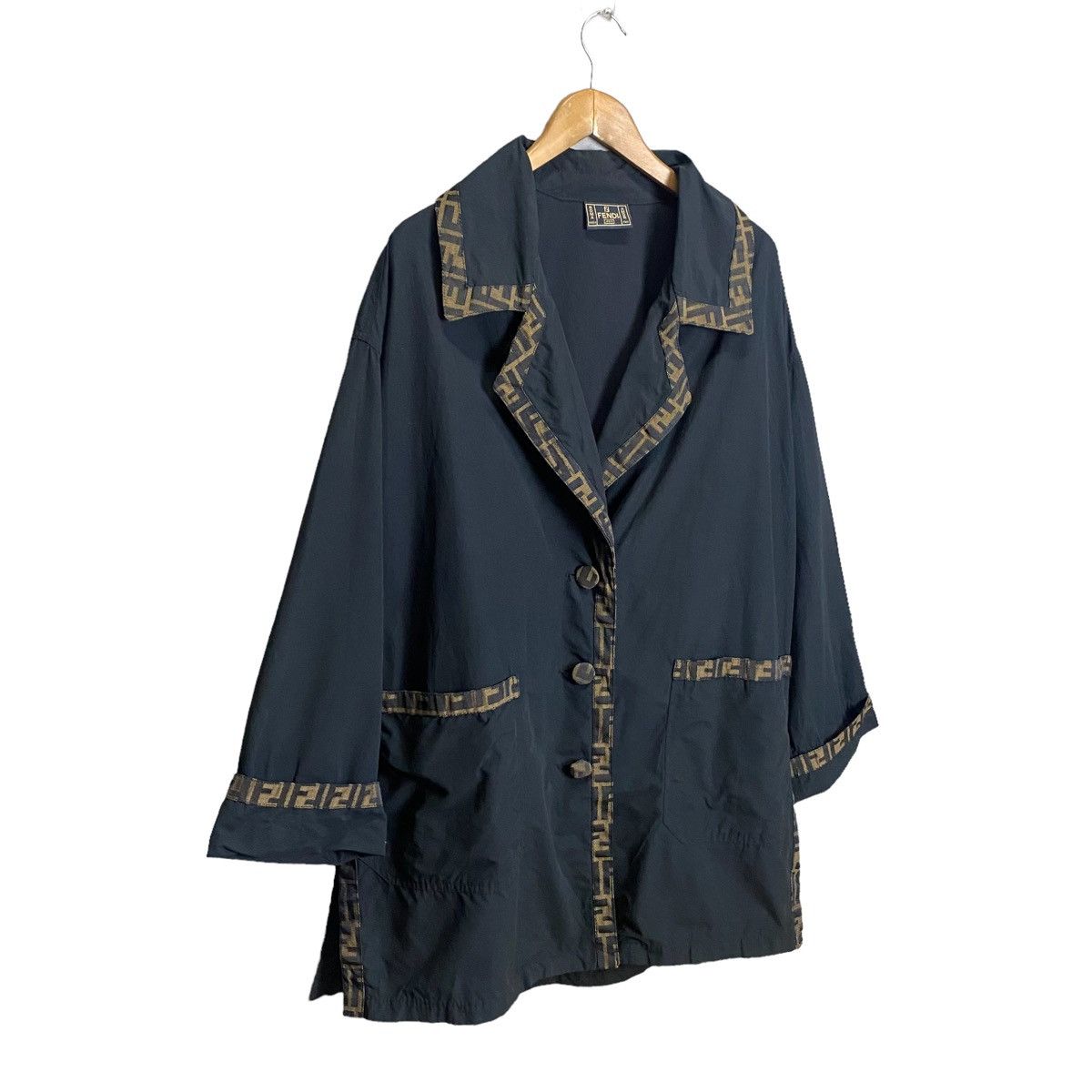 Fendi Fendi Zucca 90s' Trim Cocoon Coat oversize Size ONE SIZE - 3 Thumbnail