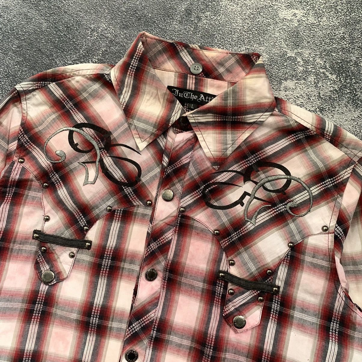 If Six Was Nine × In The Attic × Le Grande Bleu (L.G.B.) 🔥In The Attic studed embroidery long sleeve shirt Size US L / EU 52-54 / 3 - 3 Thumbnail