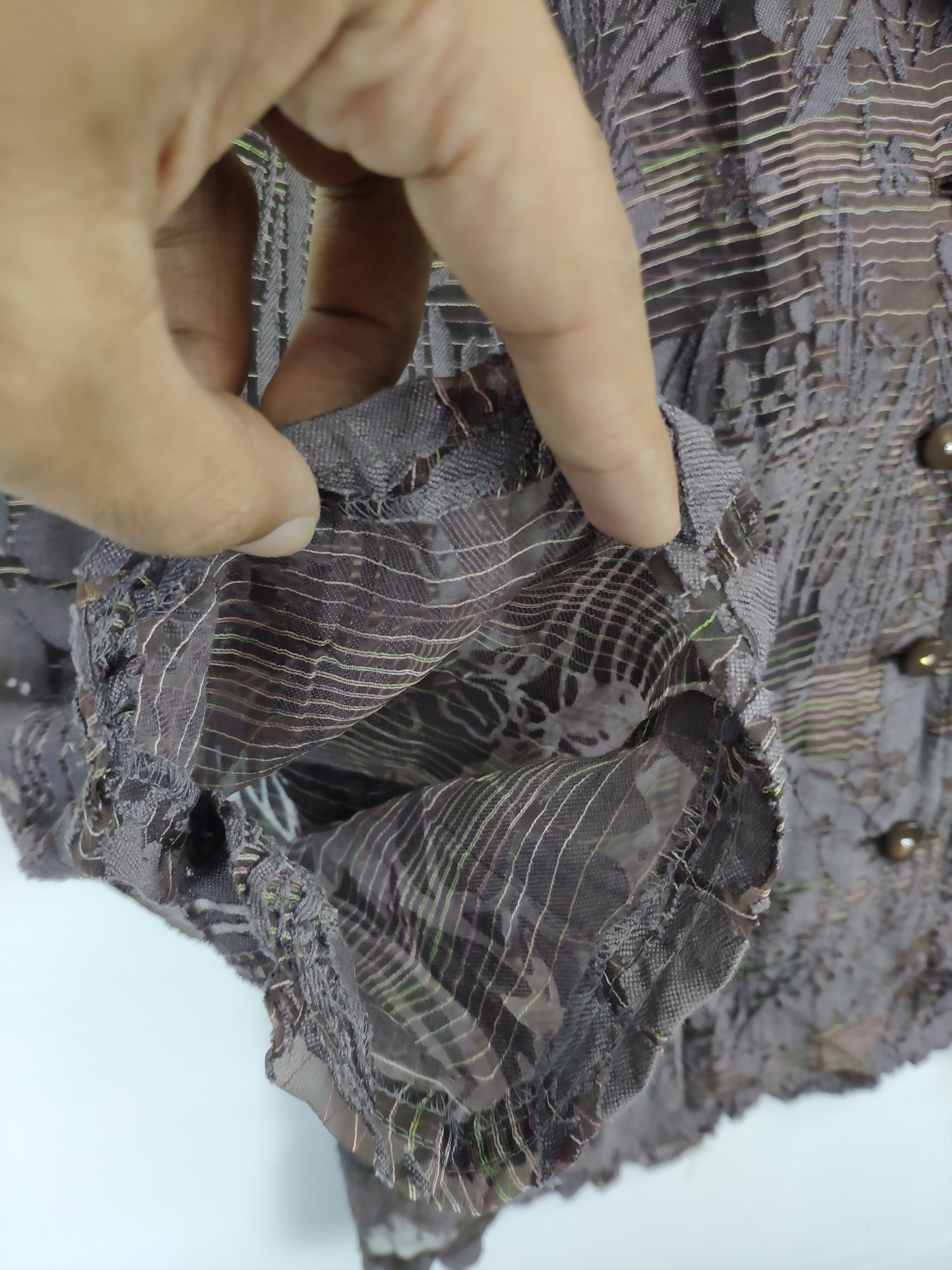 Designer × Japanese Brand Vintage Lace Shirt Transparent Button Up FROHLICH Size M / US 6-8 / IT 42-44 - 8 Thumbnail