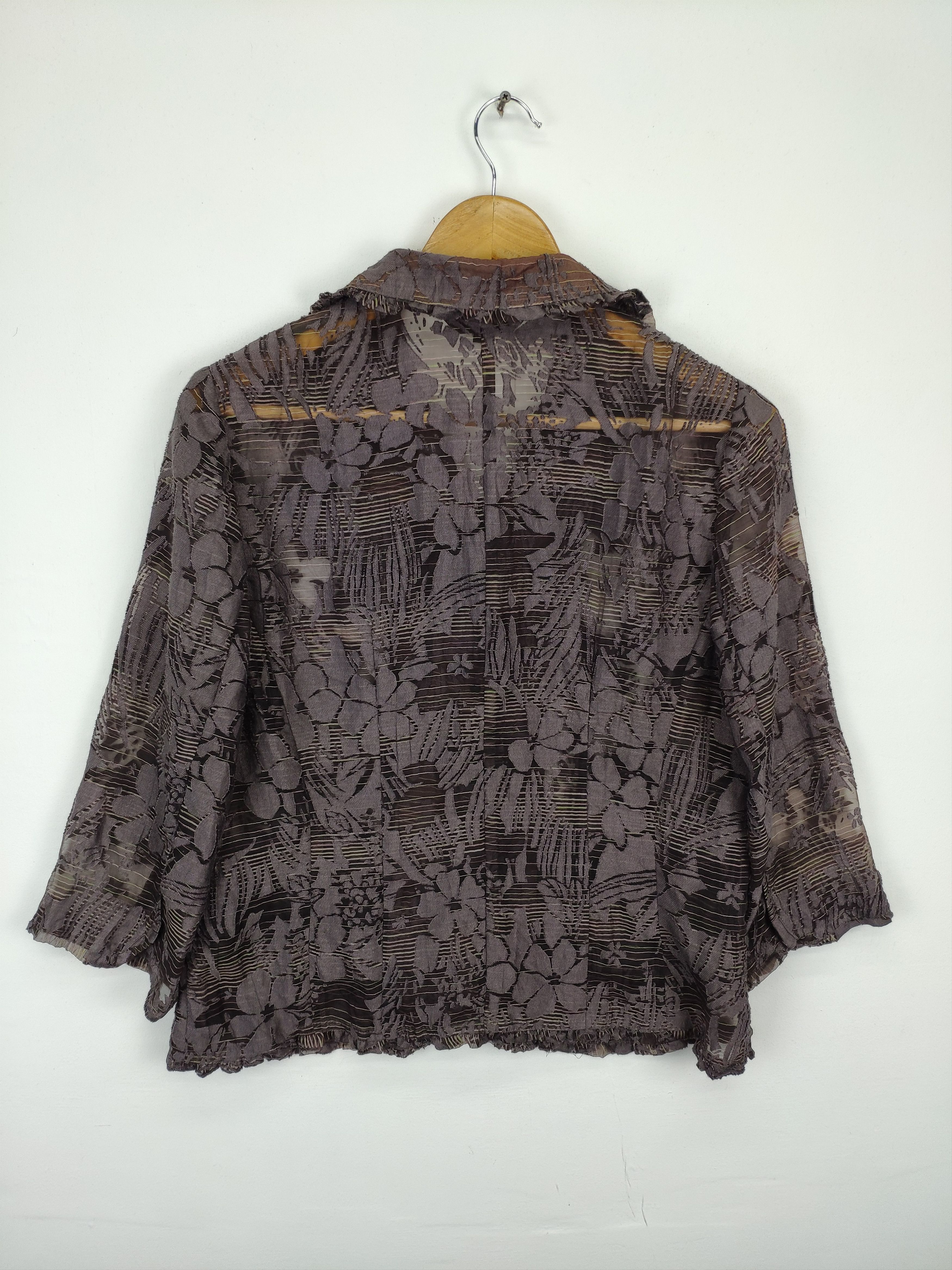 Designer × Japanese Brand Vintage Lace Shirt Transparent Button Up FROHLICH Size M / US 6-8 / IT 42-44 - 2 Thumbnail