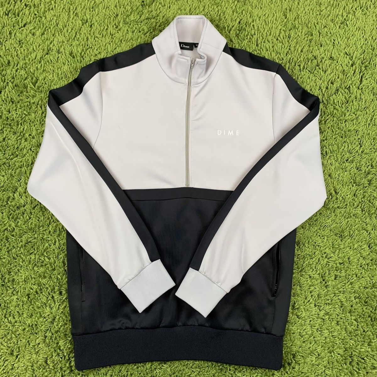 Dime Dime MTL Black Grey Half Zip Track Jacket | Grailed 