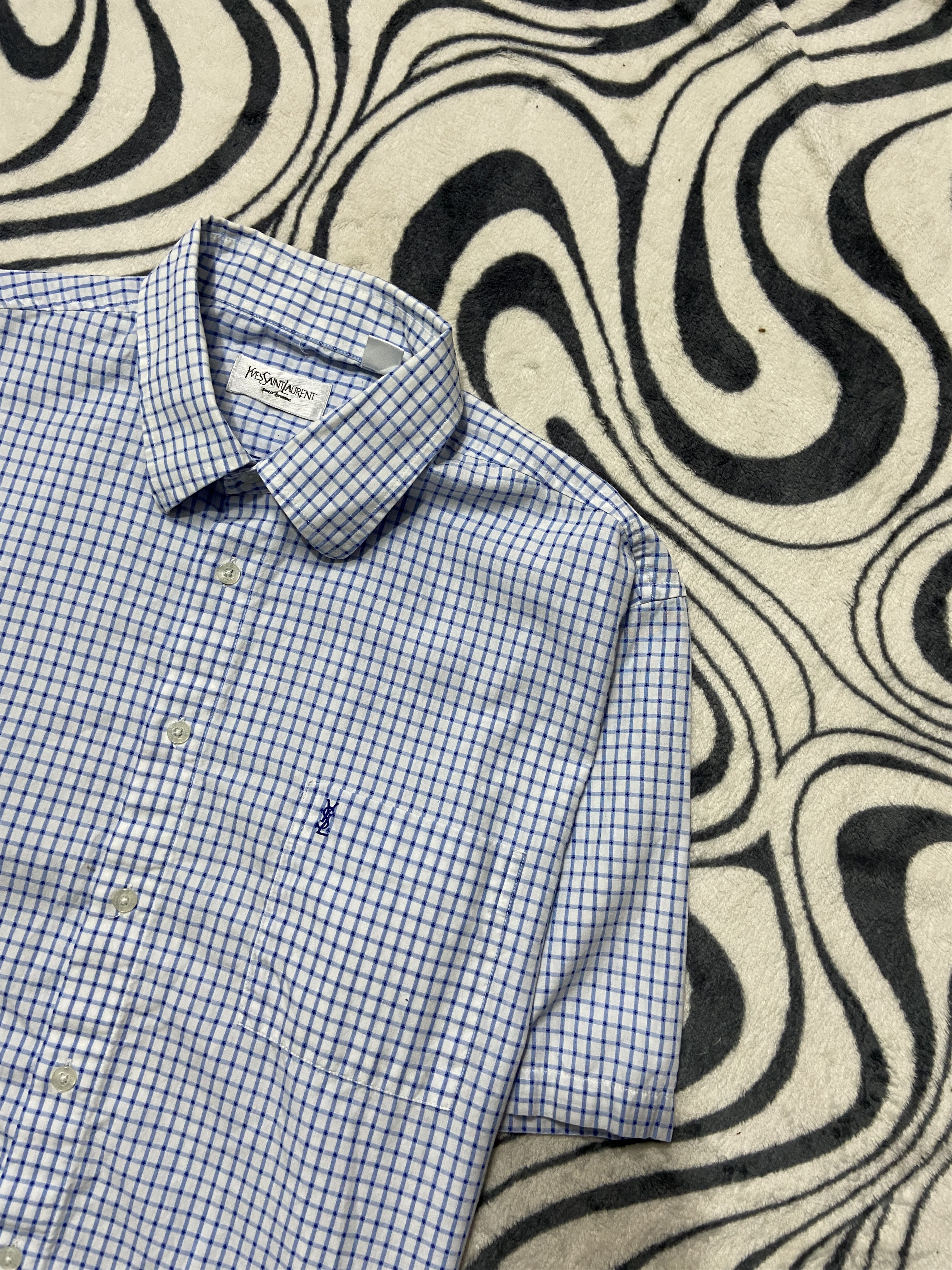 Yves Saint Laurent Yves Saint Laurent YSL Men's Short Sleeve Shirt Size US XL / EU 56 / 4 - 2 Thumbnail