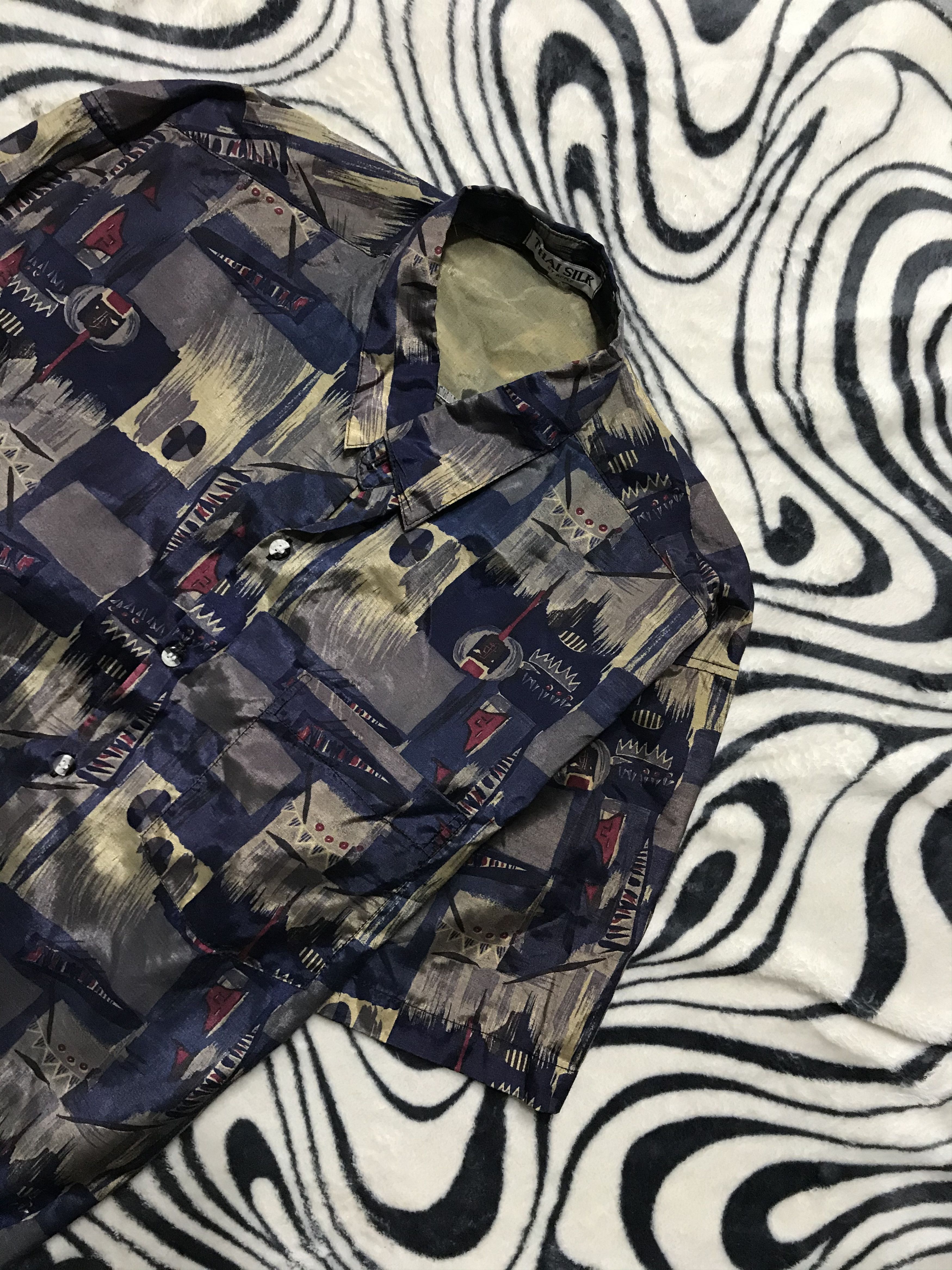 Vintage Vintage Hawaiian SILK Shirt Full Printed Size US XL / EU 56 / 4 - 2 Thumbnail