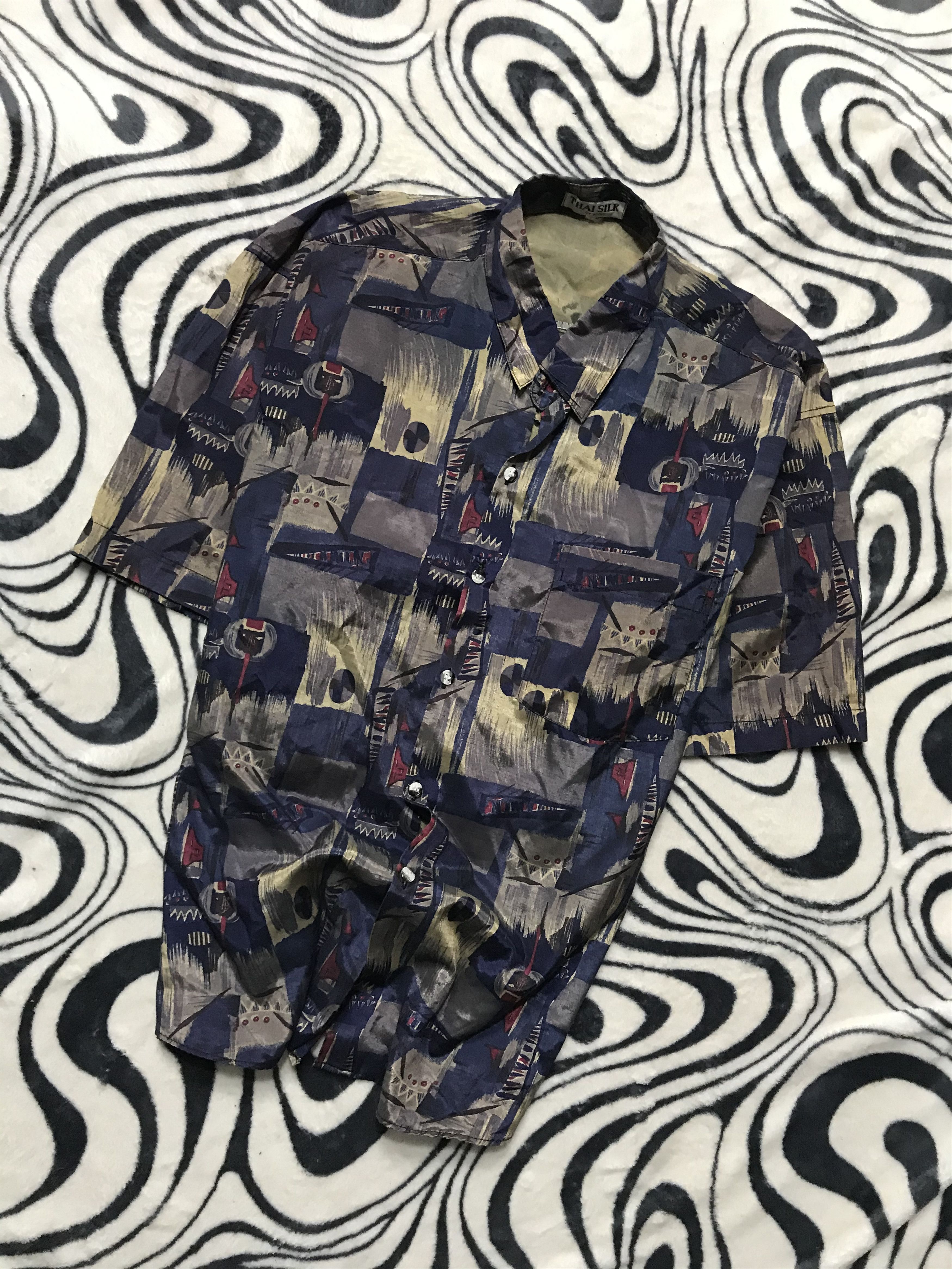 Vintage Vintage Hawaiian SILK Shirt Full Printed Size US XL / EU 56 / 4 - 1 Thumbnail