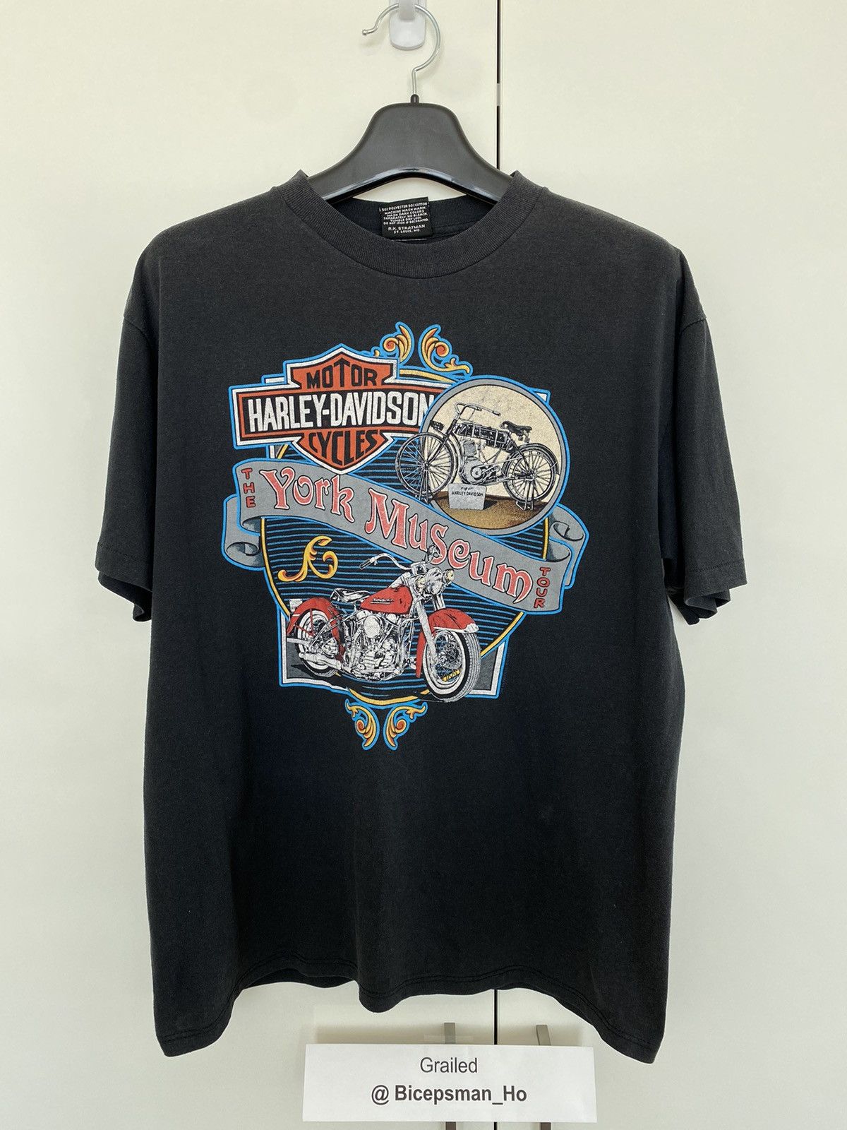 Harley-Davidson Motorcycle Bike T-shirt Made in USA Men's XXL cotton black type Vintage Second Hand