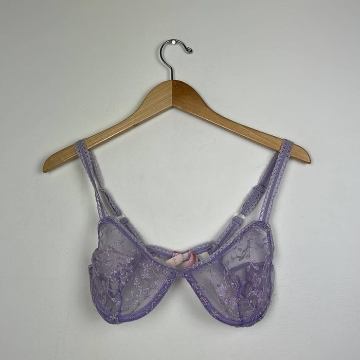 Victoria's Secret Victoria’s Secret Lilac Embroidered Floral Bra Grailed
