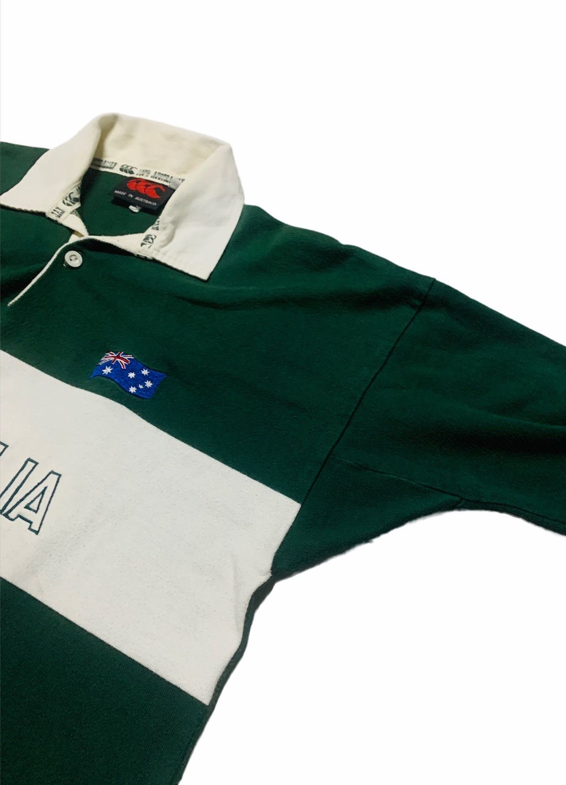 Canterbury of New Zealand × Sports Specialties × Vintage VINTAGE CANTERBURY RUGBY AUSTRALIA OLIVE GREEN POLO RUGBY Size US L / EU 52-54 / 3 - 2 Thumbnail