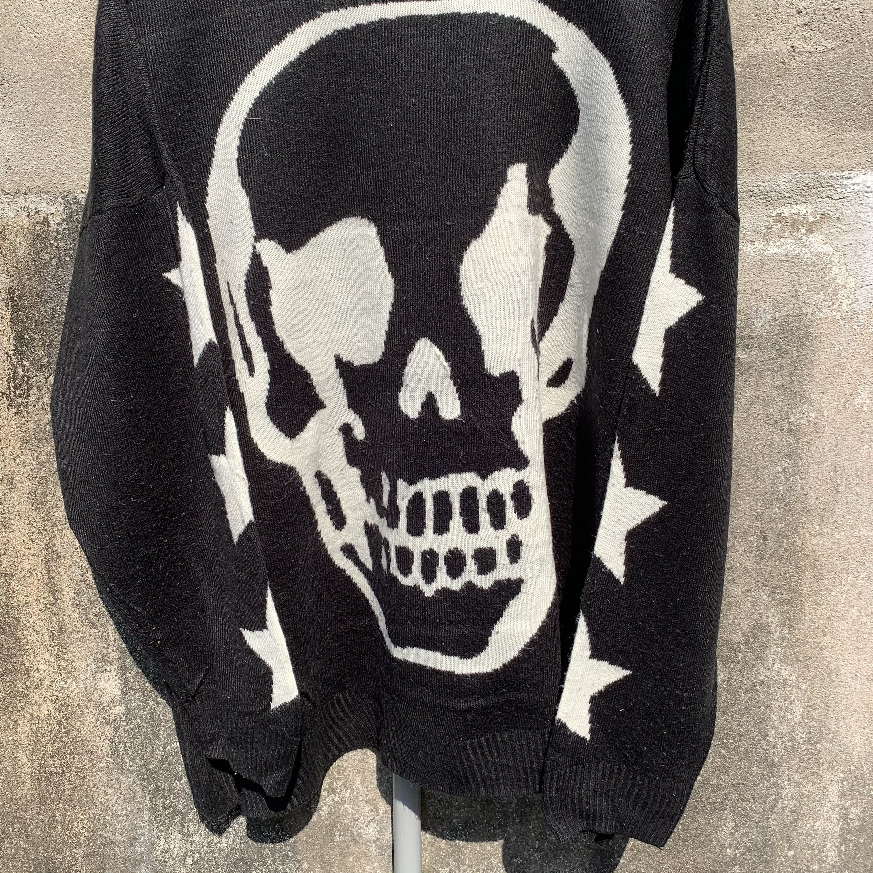 Arrival Worldwide ‼️ STEALS‼️ Japanese Knit Jumper Baggy Skulls x Star Sweater Size US XL / EU 56 / 4 - 5 Thumbnail