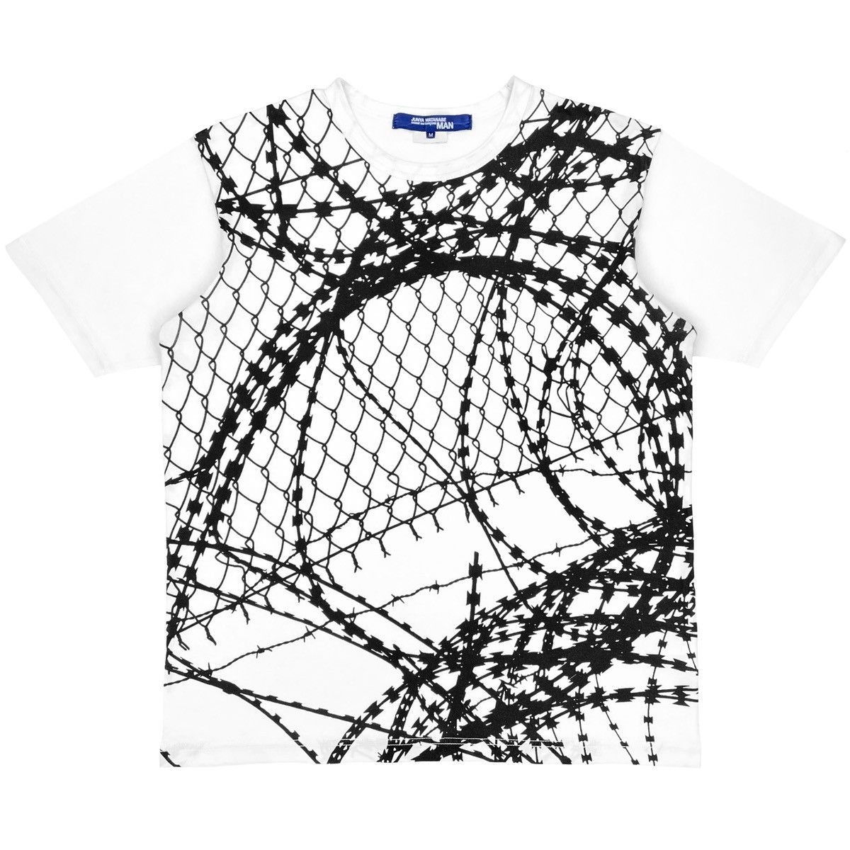 image of Comme Des Garcons x Junya Watanabe 2016 Barbed Wire Print T-Shirt in White, Men's (Size Medium)