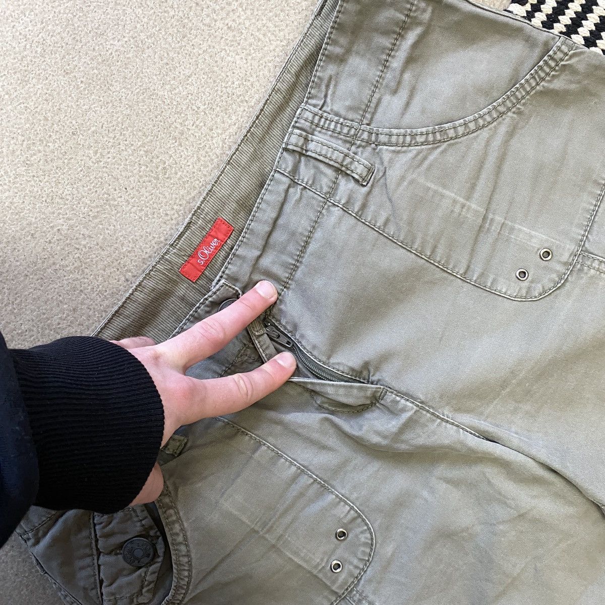 Vintage Japanese Flared Multi Pocket Cargo Pants