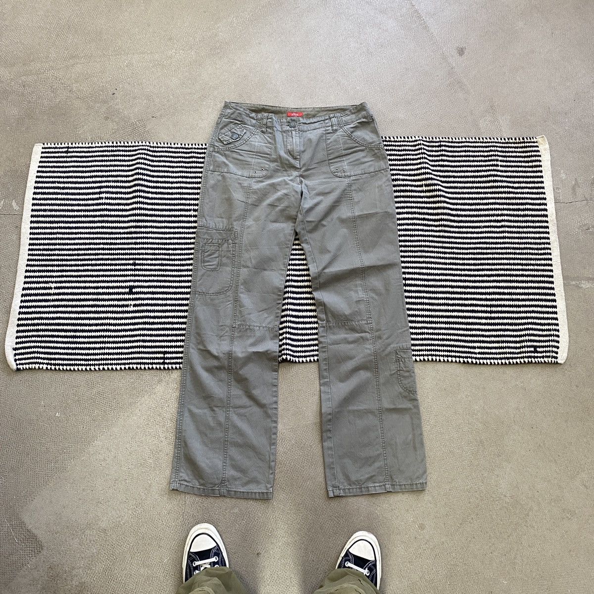 Vintage Japanese Flared Multi Pocket Cargo Pants