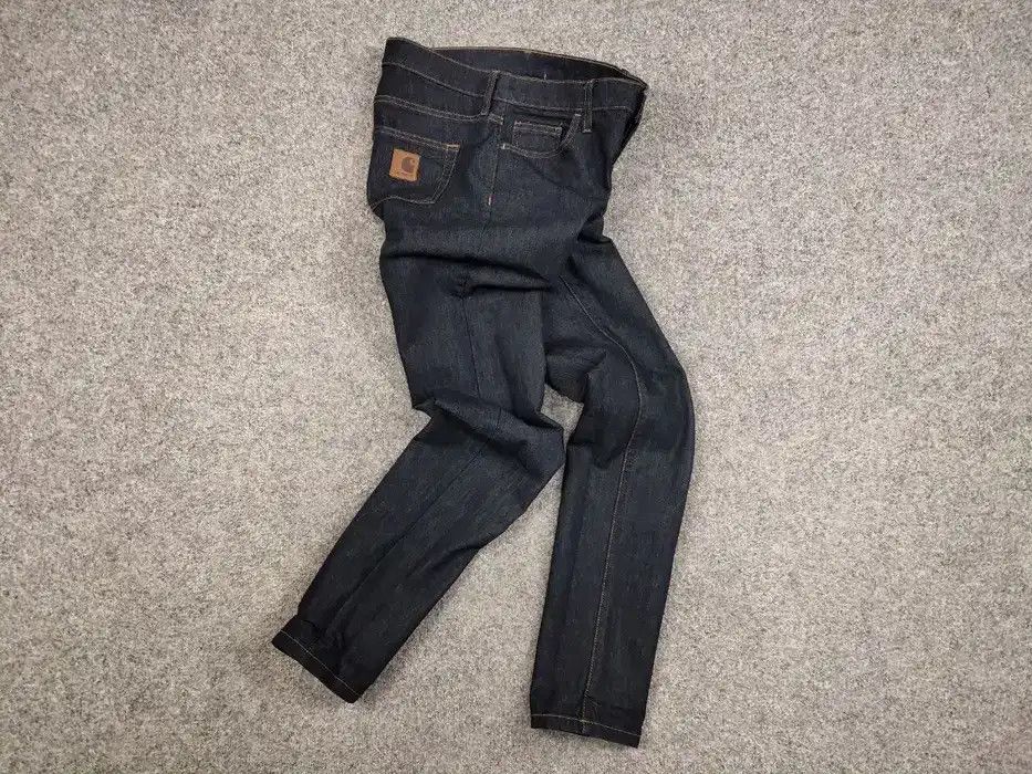 Carhartt Carhartt Wip Rebel Pant Dark Blue Logo Denim Jeans Size US 31 - 8 Thumbnail