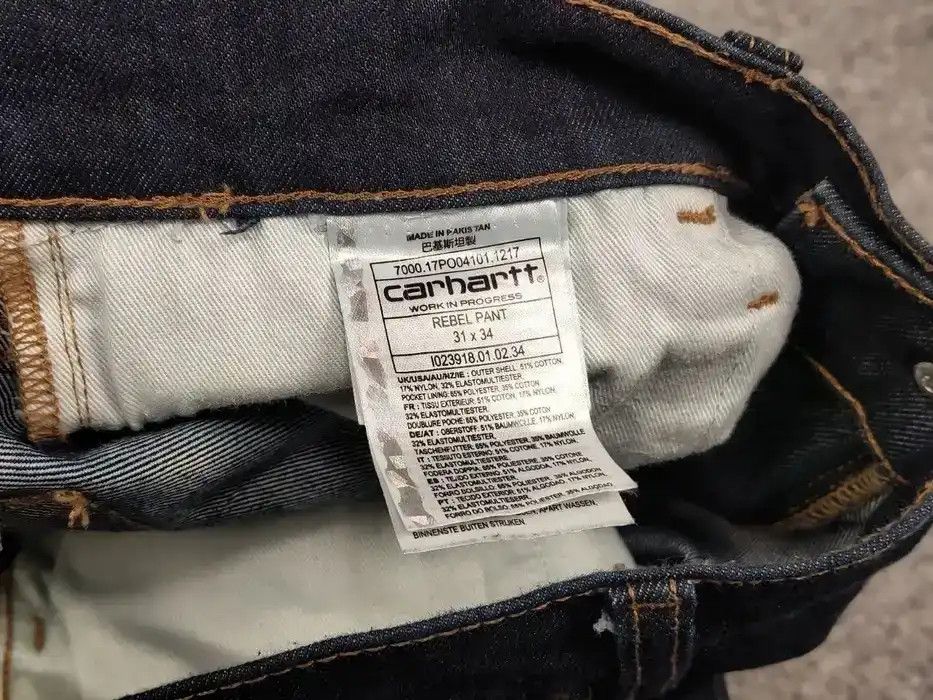 Carhartt Carhartt Wip Rebel Pant Dark Blue Logo Denim Jeans Size US 31 - 10 Thumbnail