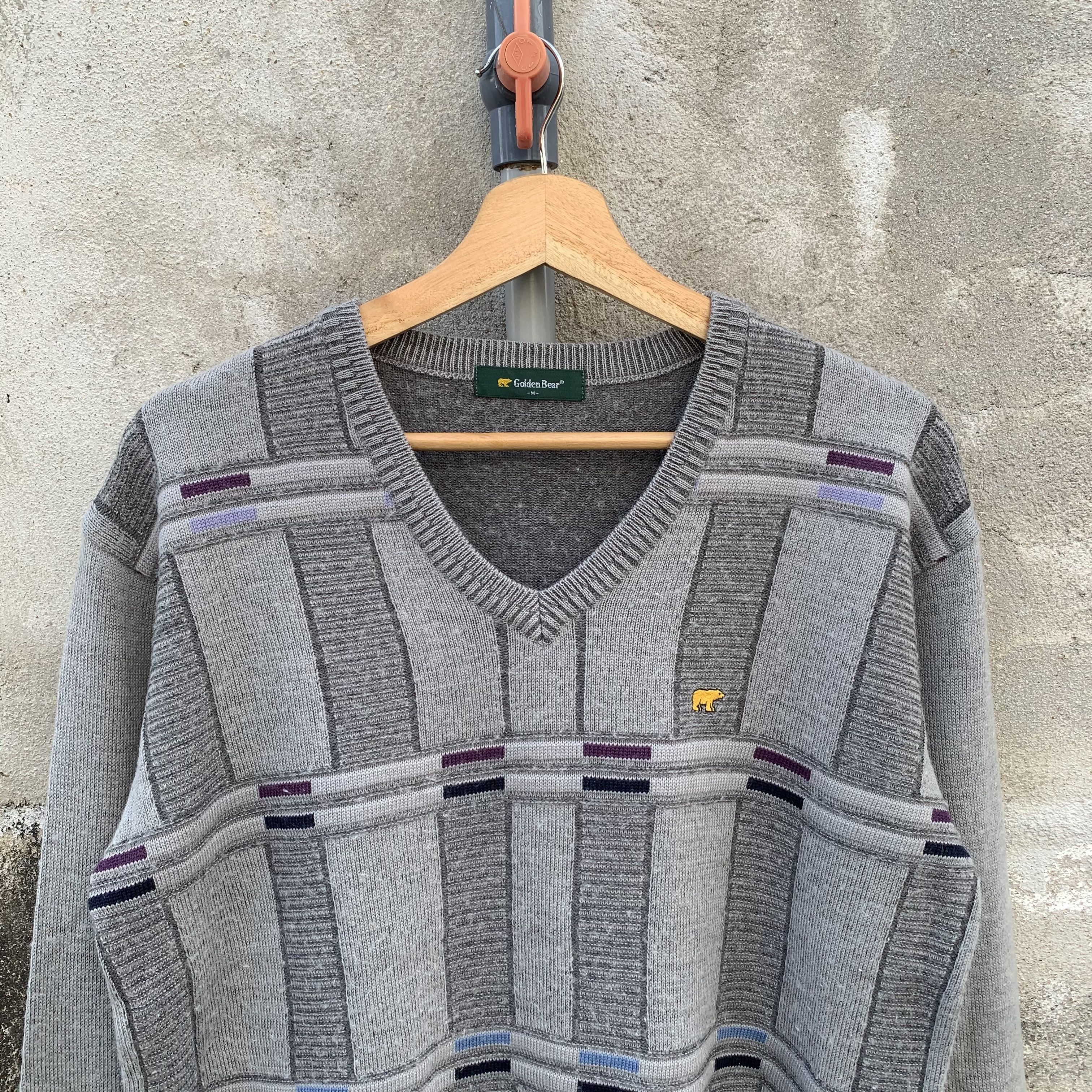 Golden Bear 1990’s Vintage Golden Bear Knit V Neck Cropp Jumper Sweater Size US M / EU 48-50 / 2 - 2 Thumbnail