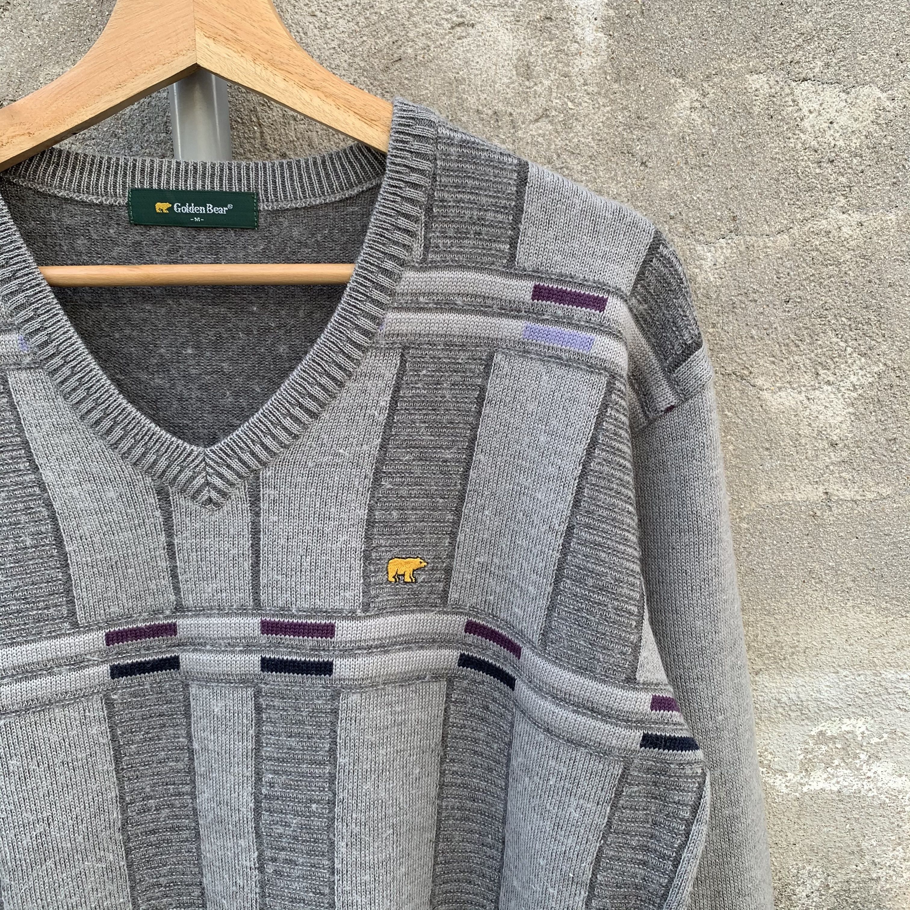 Golden Bear 1990’s Vintage Golden Bear Knit V Neck Cropp Jumper Sweater Size US M / EU 48-50 / 2 - 4 Thumbnail