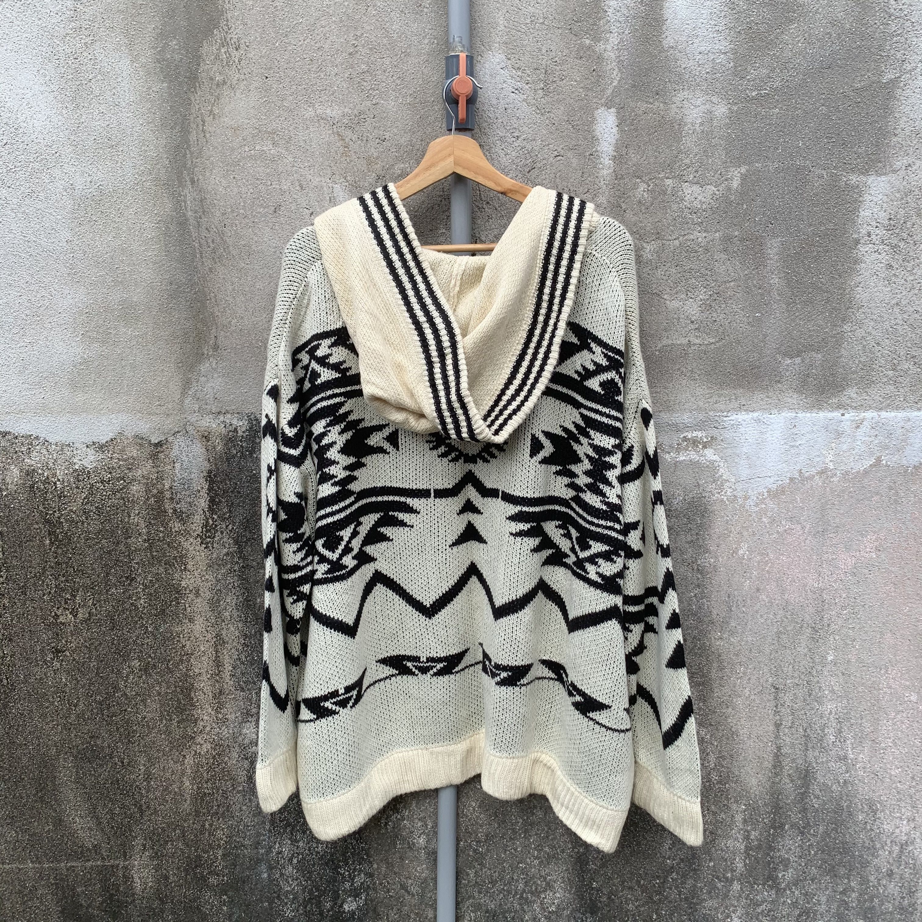 Aztech Mountain ANTIBLASTIC JAPAN Knit Aztec Navajo Cardigan Hood Sweater Size US L / EU 52-54 / 3 - 10 Thumbnail