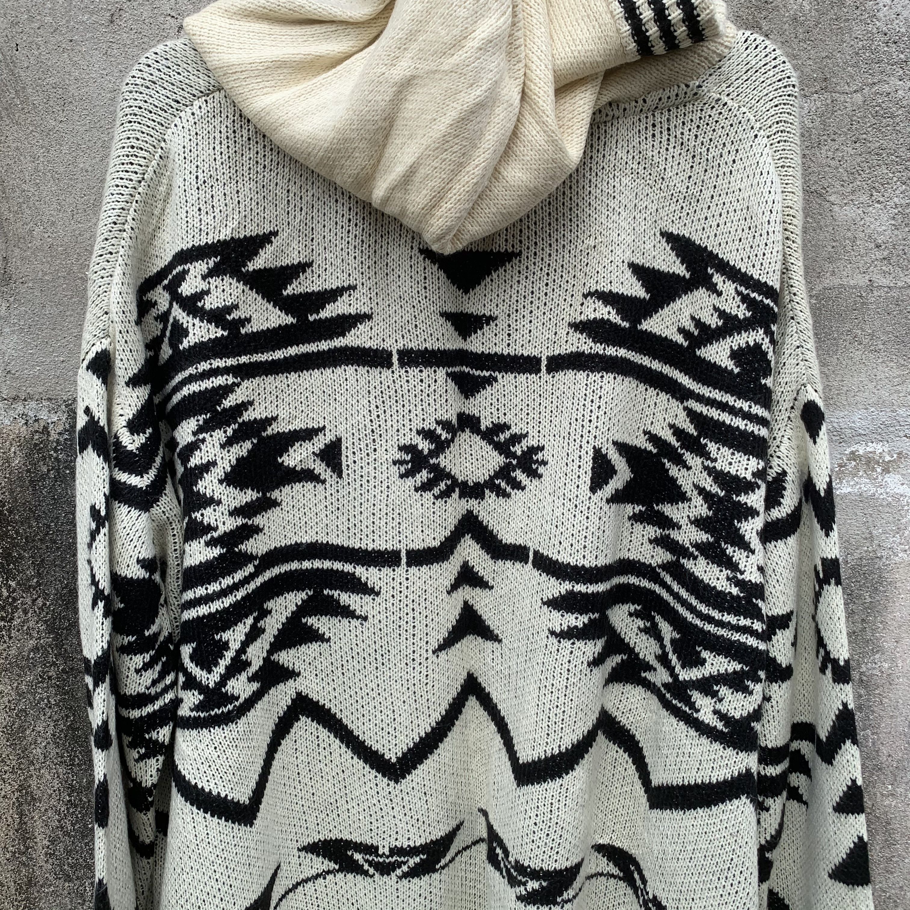 Aztech Mountain ANTIBLASTIC JAPAN Knit Aztec Navajo Cardigan Hood Sweater Size US L / EU 52-54 / 3 - 13 Thumbnail