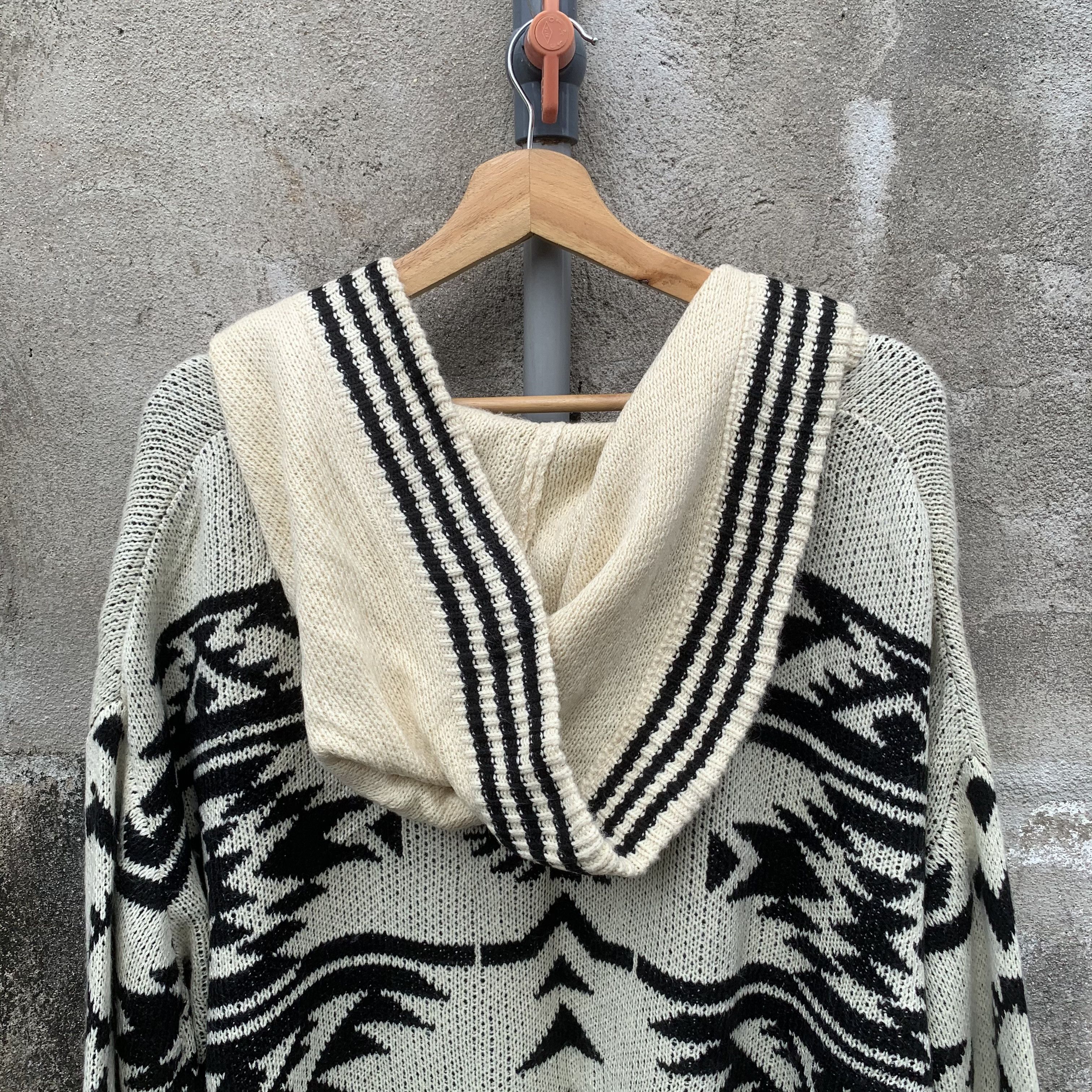 Aztech Mountain ANTIBLASTIC JAPAN Knit Aztec Navajo Cardigan Hood Sweater Size US L / EU 52-54 / 3 - 11 Thumbnail