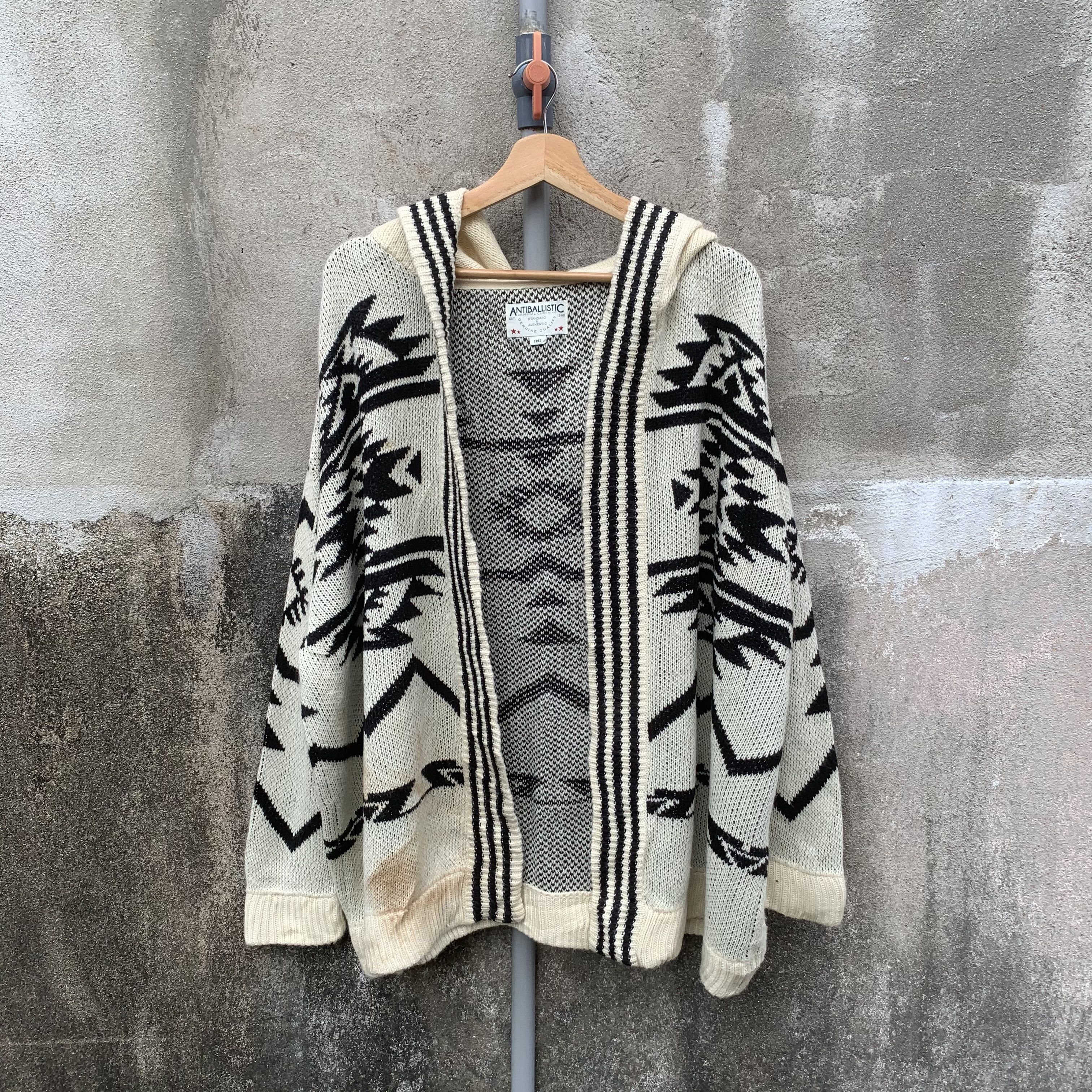 Aztech Mountain ANTIBLASTIC JAPAN Knit Aztec Navajo Cardigan Hood Sweater Size US L / EU 52-54 / 3 - 1 Thumbnail