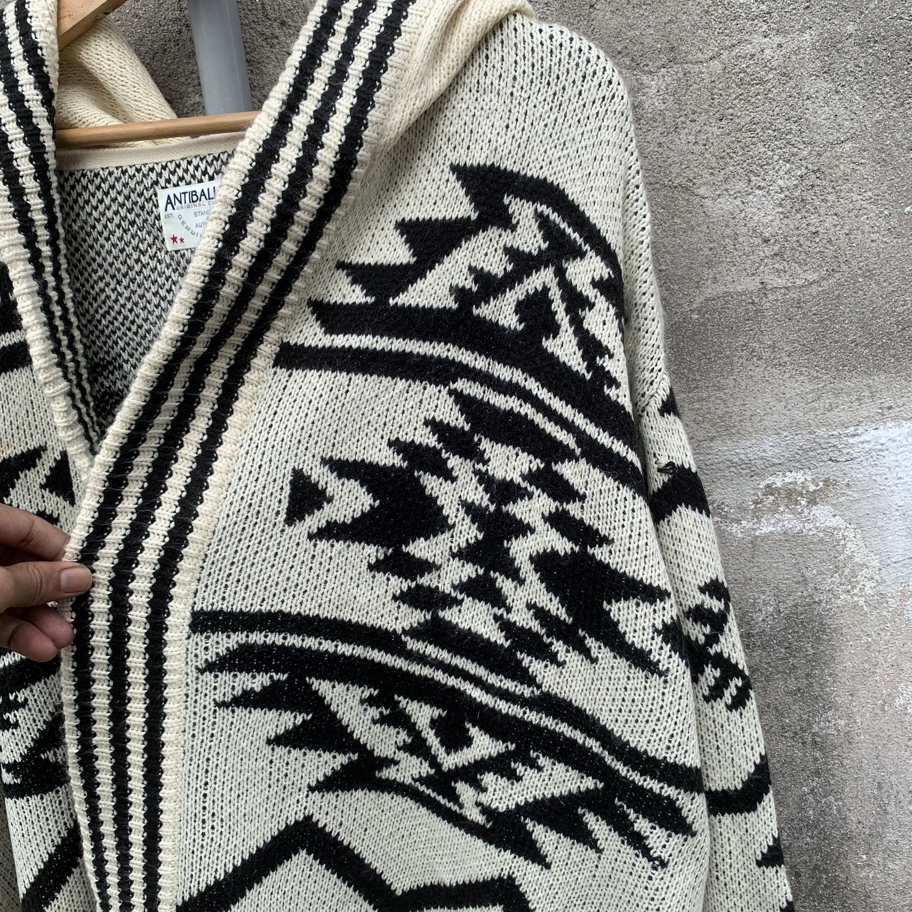 Aztech Mountain ANTIBLASTIC JAPAN Knit Aztec Navajo Cardigan Hood Sweater Size US L / EU 52-54 / 3 - 4 Thumbnail