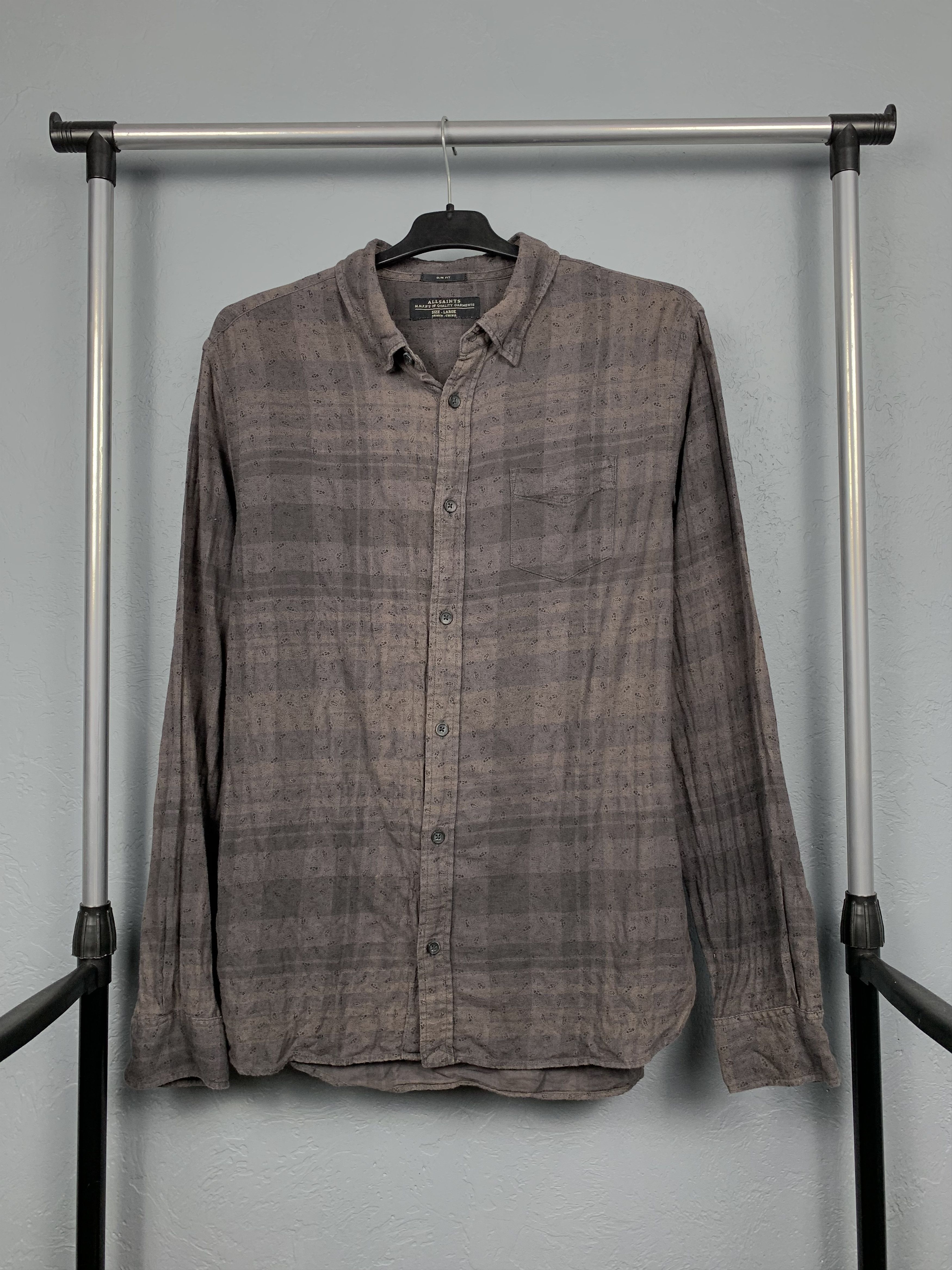Allsaints Allsaints Vintage Mens Paisley Check Long Sleeve Shirt Size US L / EU 52-54 / 3 - 1 Thumbnail