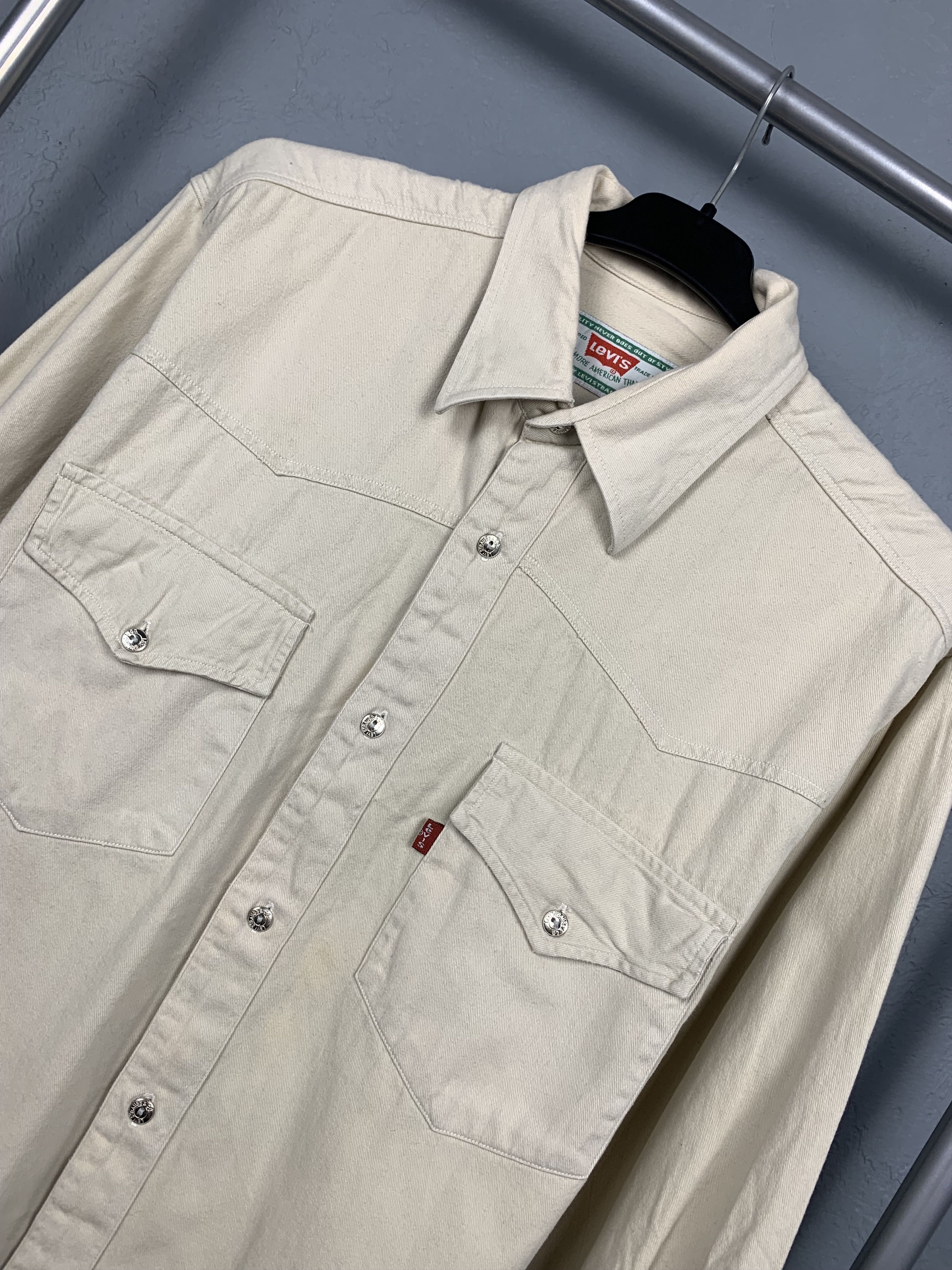 Levi's Levis Vintage Beige Denim Shirt Size US M / EU 48-50 / 2 - 2 Thumbnail