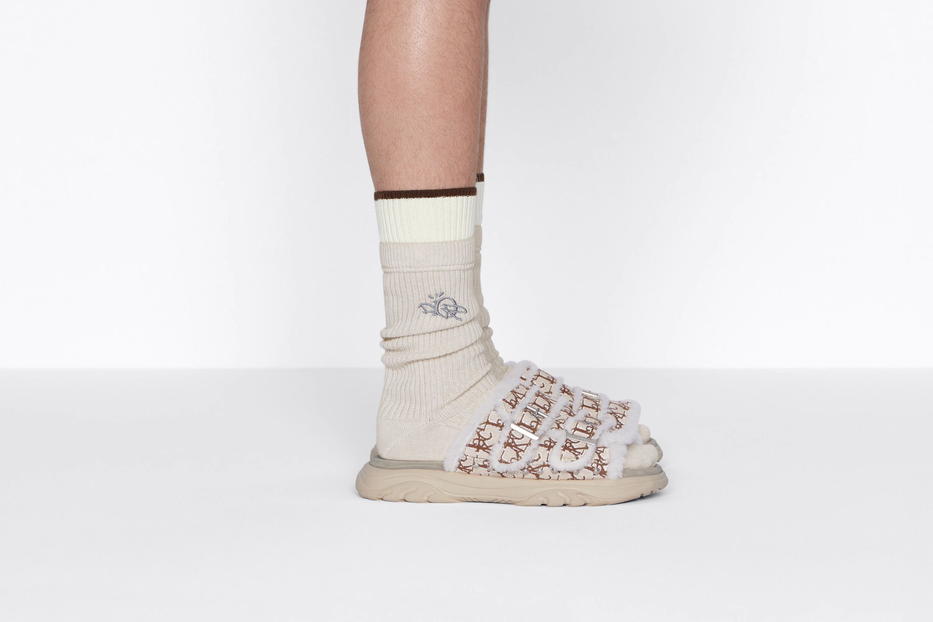 Dior o1w1db10323 / Size M / Cotton Knit Socks in Beige Size ONE SIZE - 5 Thumbnail