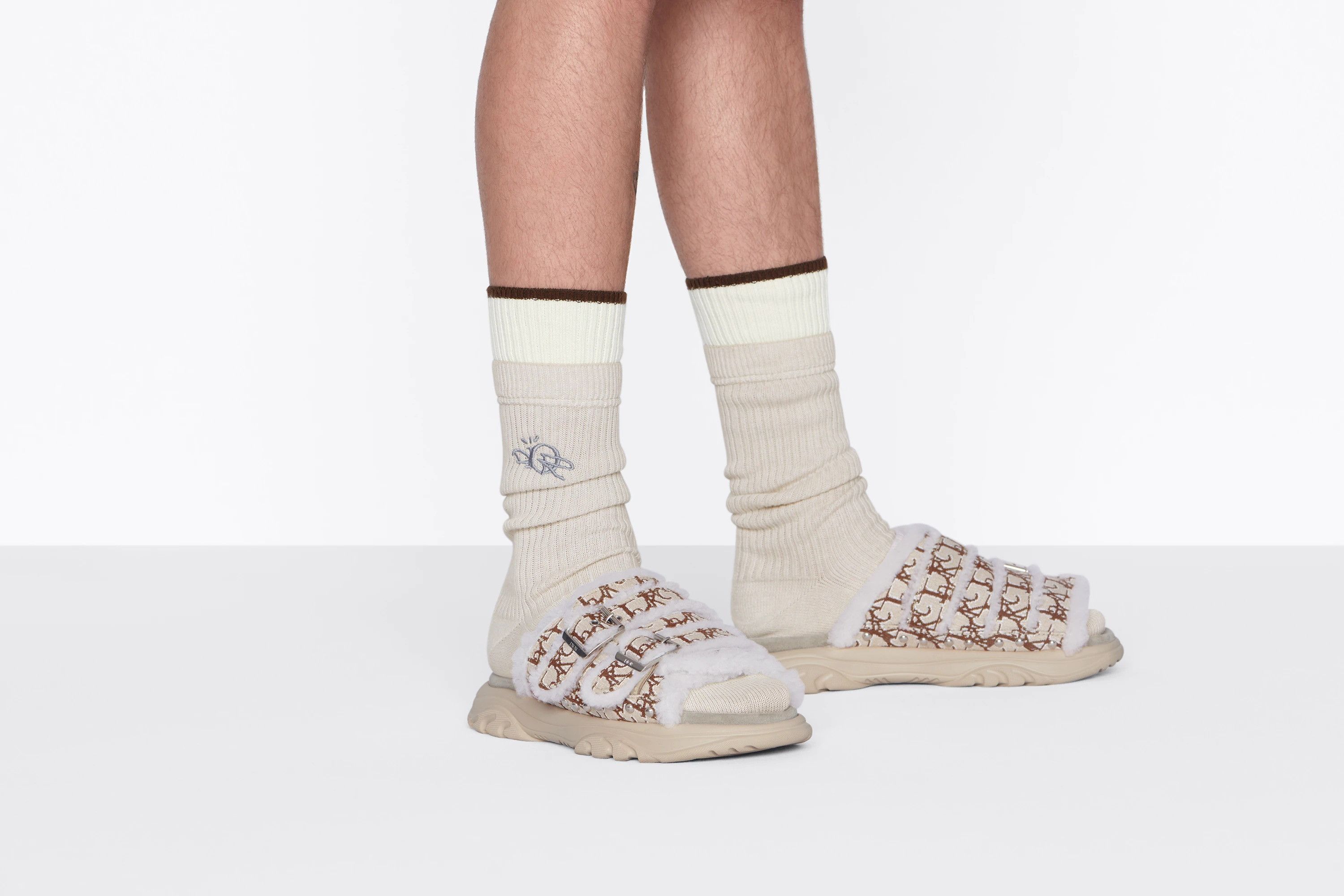 Dior o1w1db10323 / Size M / Cotton Knit Socks in Beige Size ONE SIZE - 4 Thumbnail