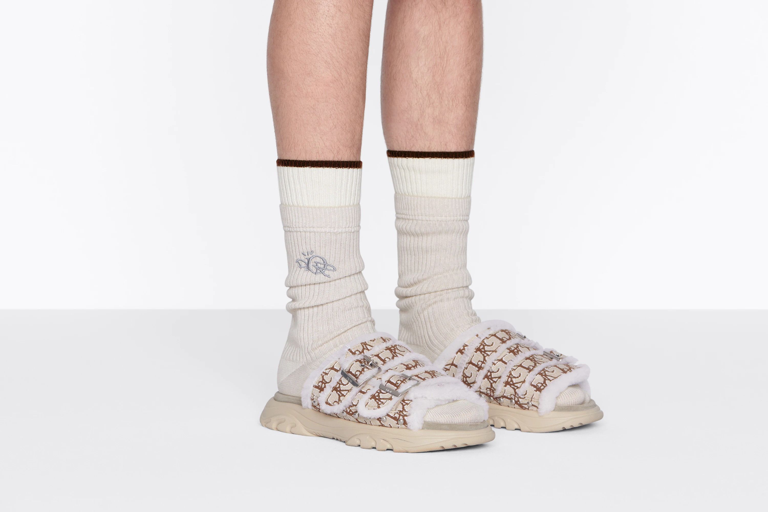 Dior o1w1db10323 / Size M / Cotton Knit Socks in Beige Size ONE SIZE - 3 Thumbnail