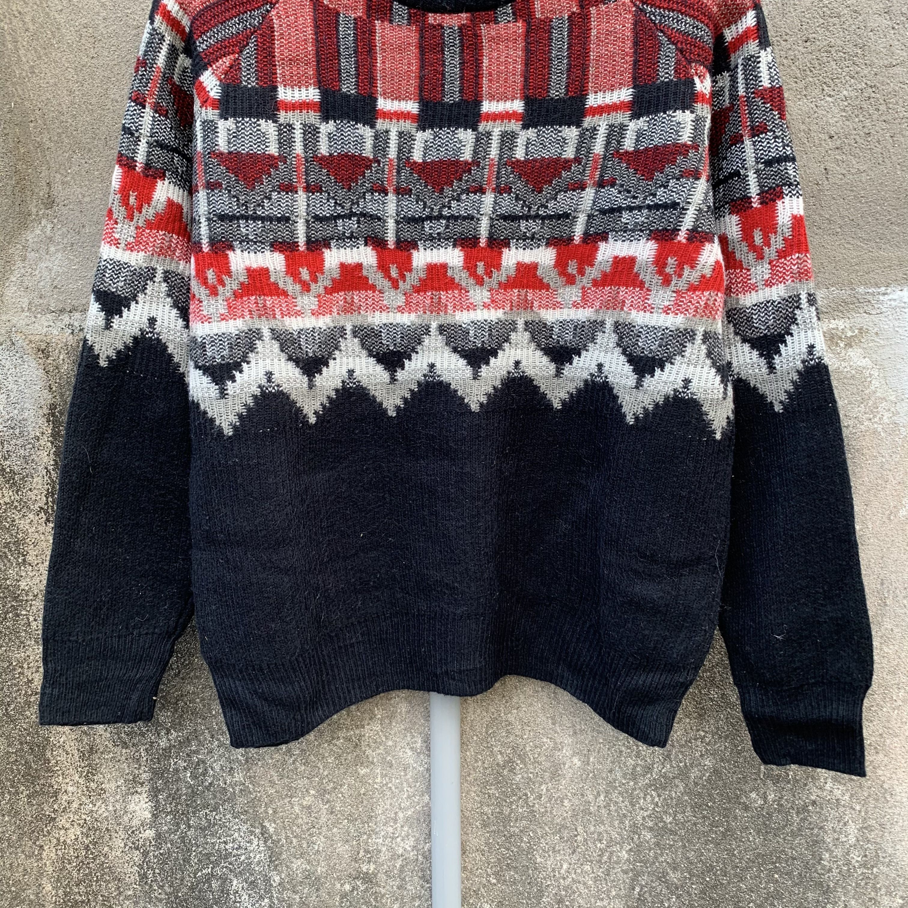Japanese Brand JAPANESE Knit Jumper Zig Zag Pattern RARE Arts Sweater Size US M / EU 48-50 / 2 - 3 Thumbnail