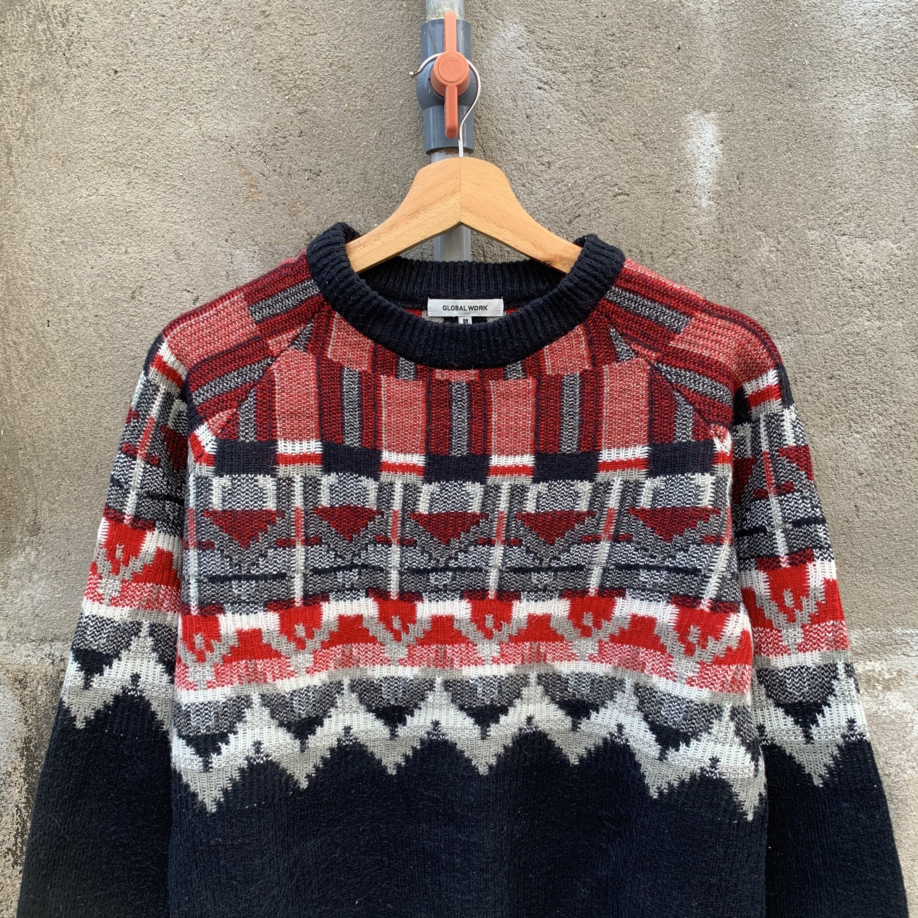 Japanese Brand JAPANESE Knit Jumper Zig Zag Pattern RARE Arts Sweater Size US M / EU 48-50 / 2 - 2 Thumbnail