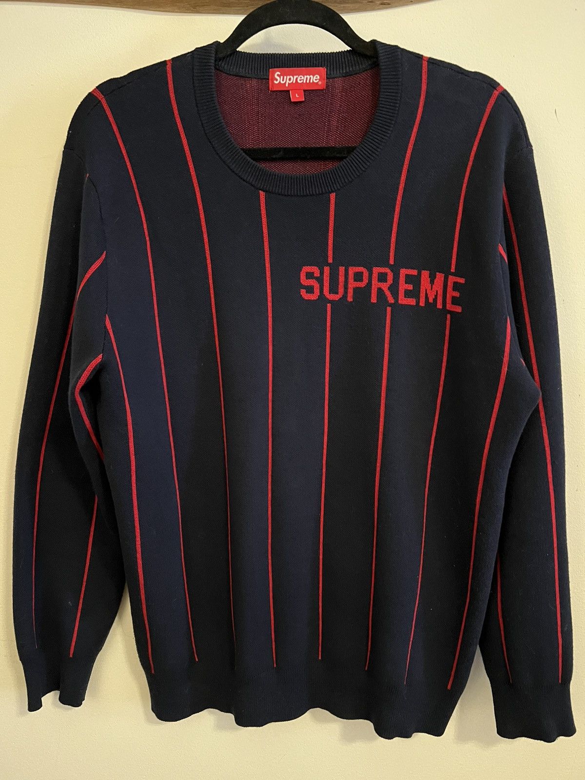 Supreme Supreme Wide Pinstripe Sweater FW13 | Grailed