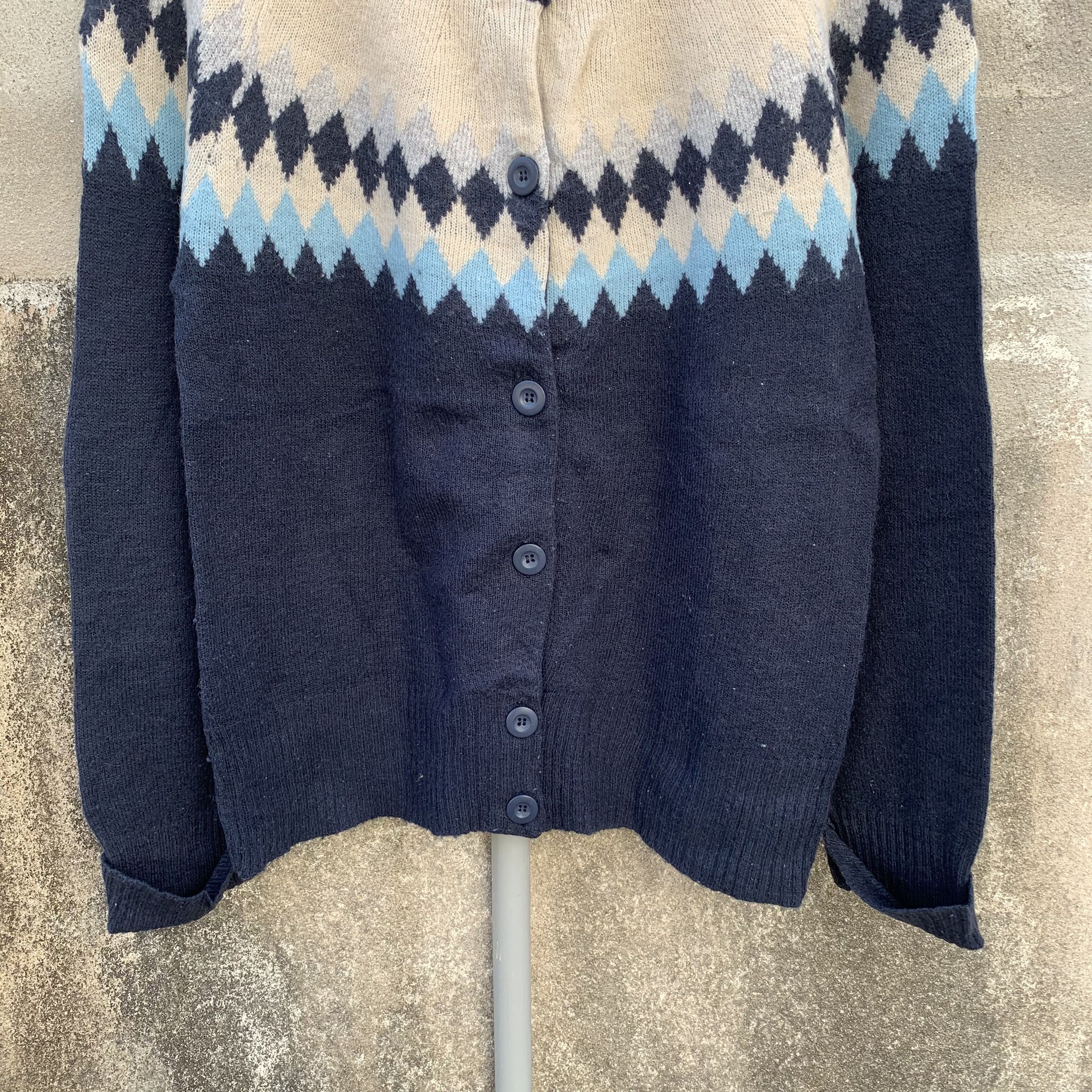 Japanese Brand Icelandic Pattern Japanese Cardigan Knit Arts Jumper Sweater Size S / US 4 / IT 40 - 3 Thumbnail