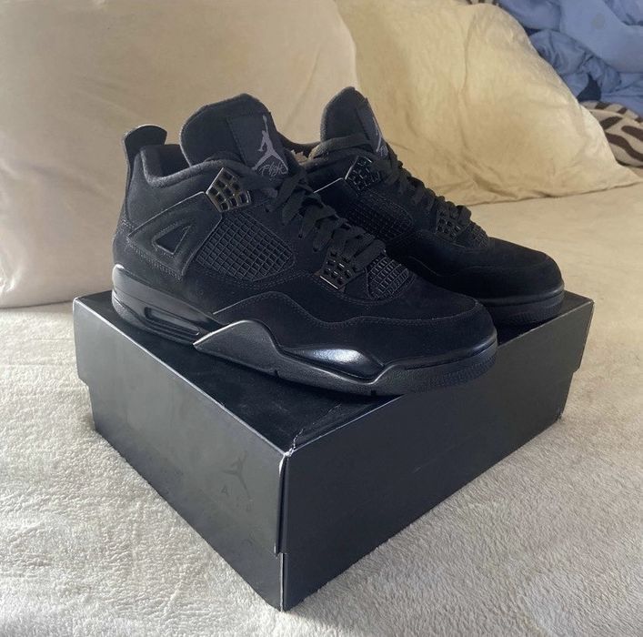 Nike Black Cats Jordan 4 | Grailed