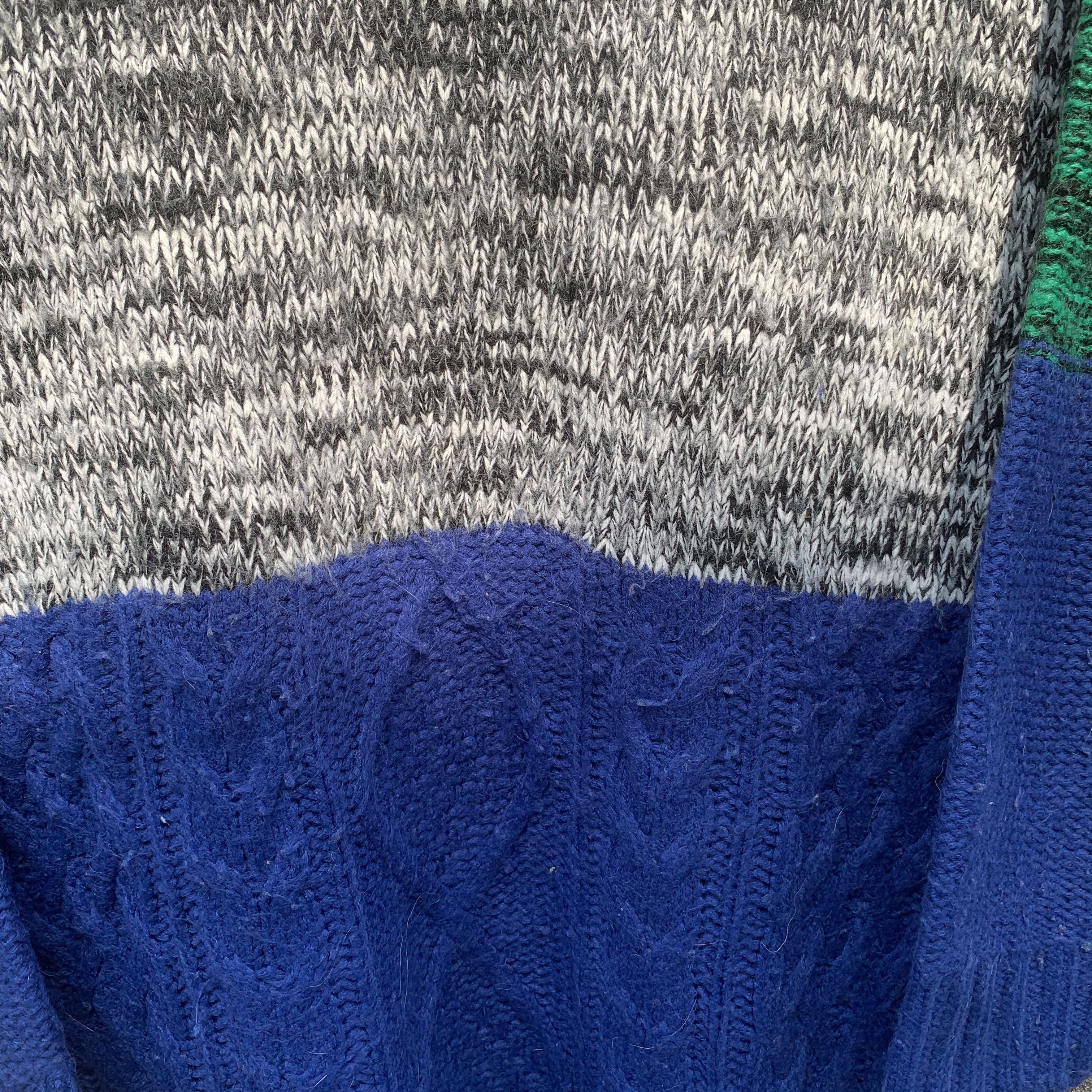 Aran Isles Knitwear JAPANESE Knit Tricolor Baggy Jumper Pullover Sweater Size L / US 10 / IT 46 - 4 Thumbnail